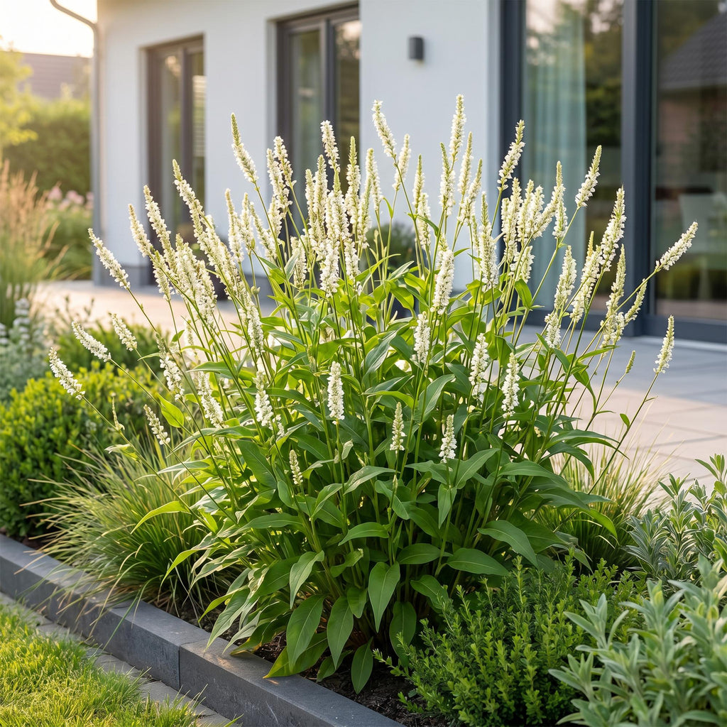 Vasteplant - Persicaria ampl. Alba - Duizendknoop - Schaduw - Wit - 24 Planten - Pot 11cm - Hoogte 15-25cm