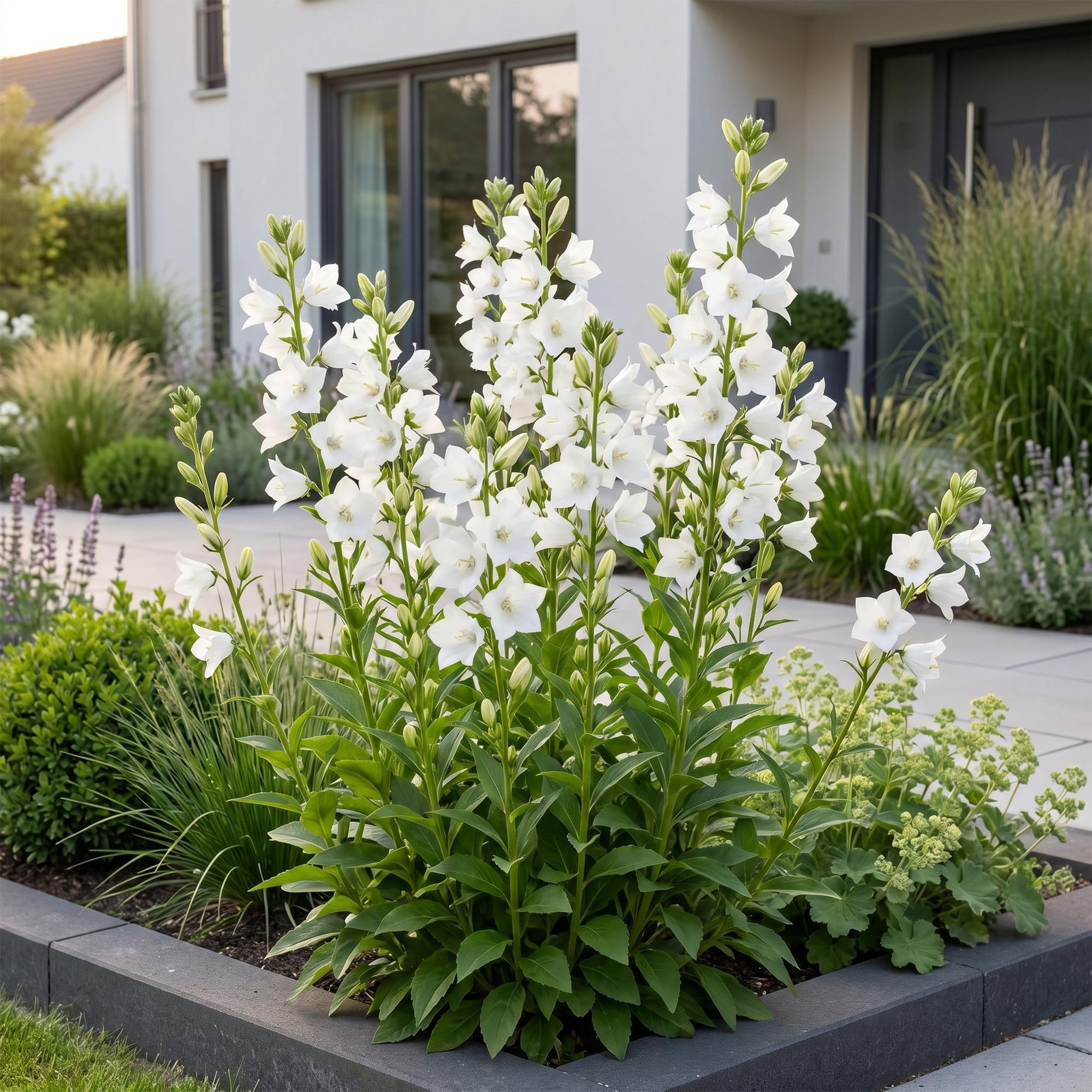 Vasteplant - Campanula pers. Alba - Perzikbladklokje - Bijen en Vlinderlokkers - Wit - 24 Planten - Pot 11cm - Hoogte 15-25cm