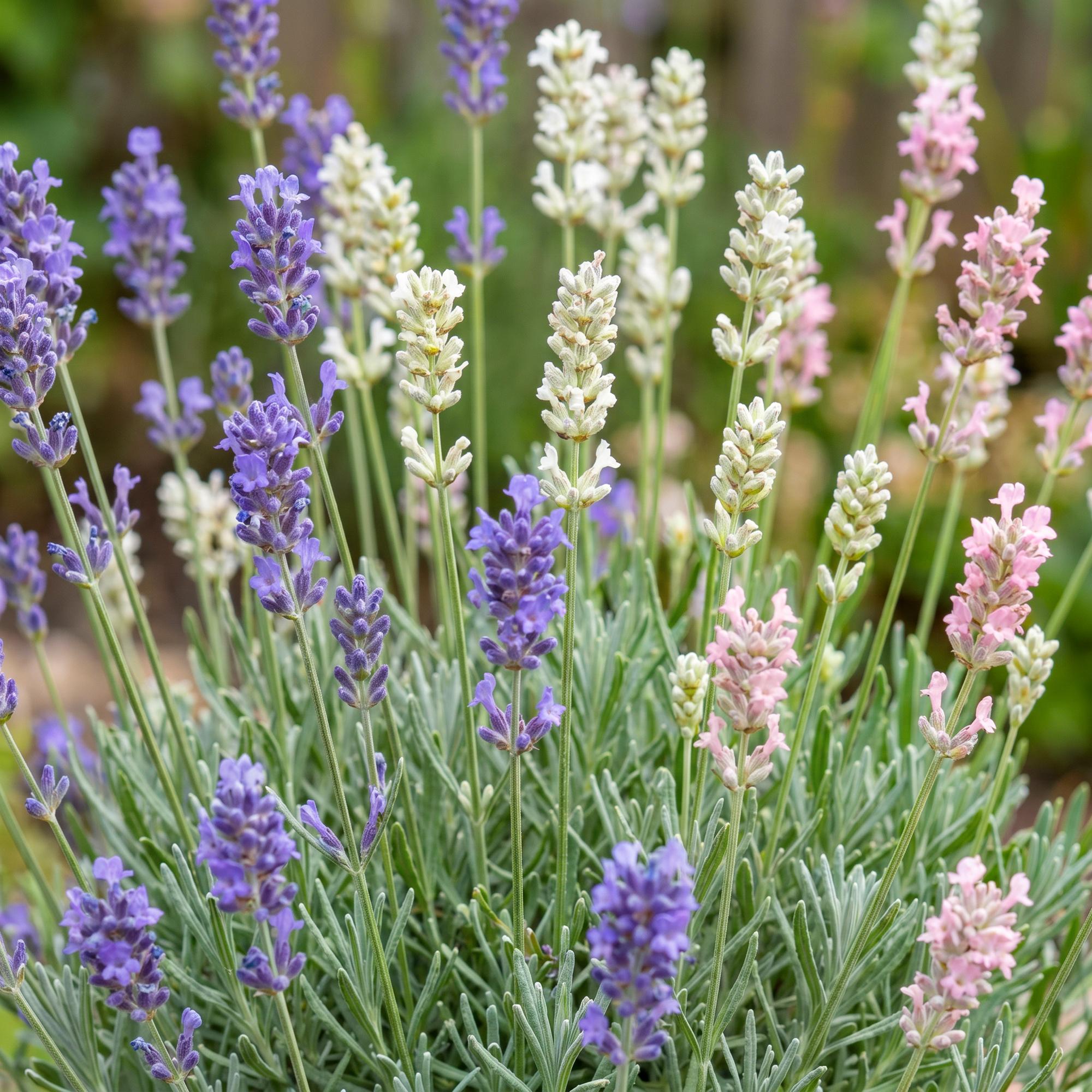 Vasteplant - Lavandula Tricolour - Lavendel - Geurend - Blauw - Roze - Wit - 6 Planten - Pot 11cm - Hoogte 15-25cm