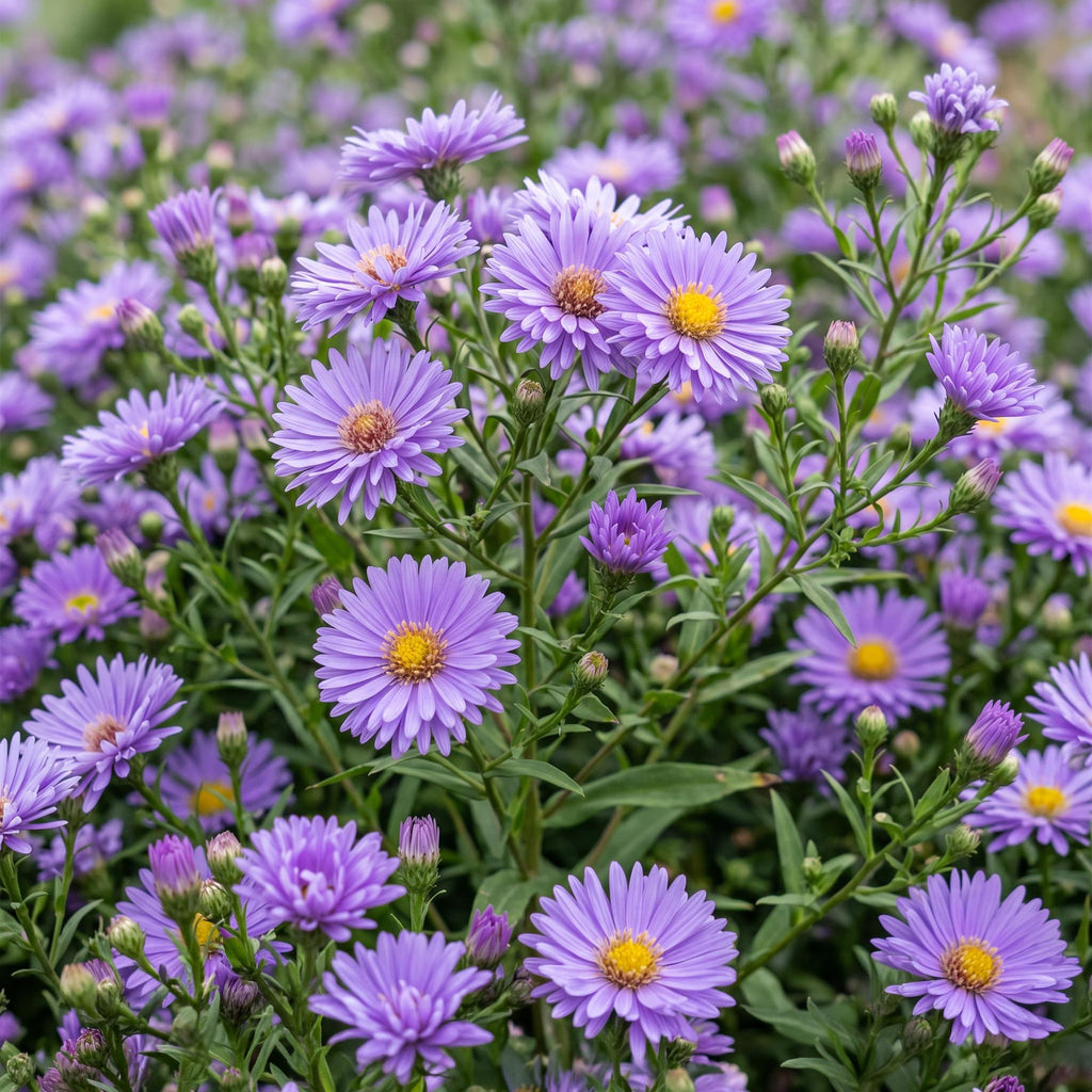 Vasteplant - Aster (D) Mittelmeer - Zeeaster - Bijen en Vlinderlokkers - Paars - 1 Plant - Pot 11cm - Hoogte 15-25cm