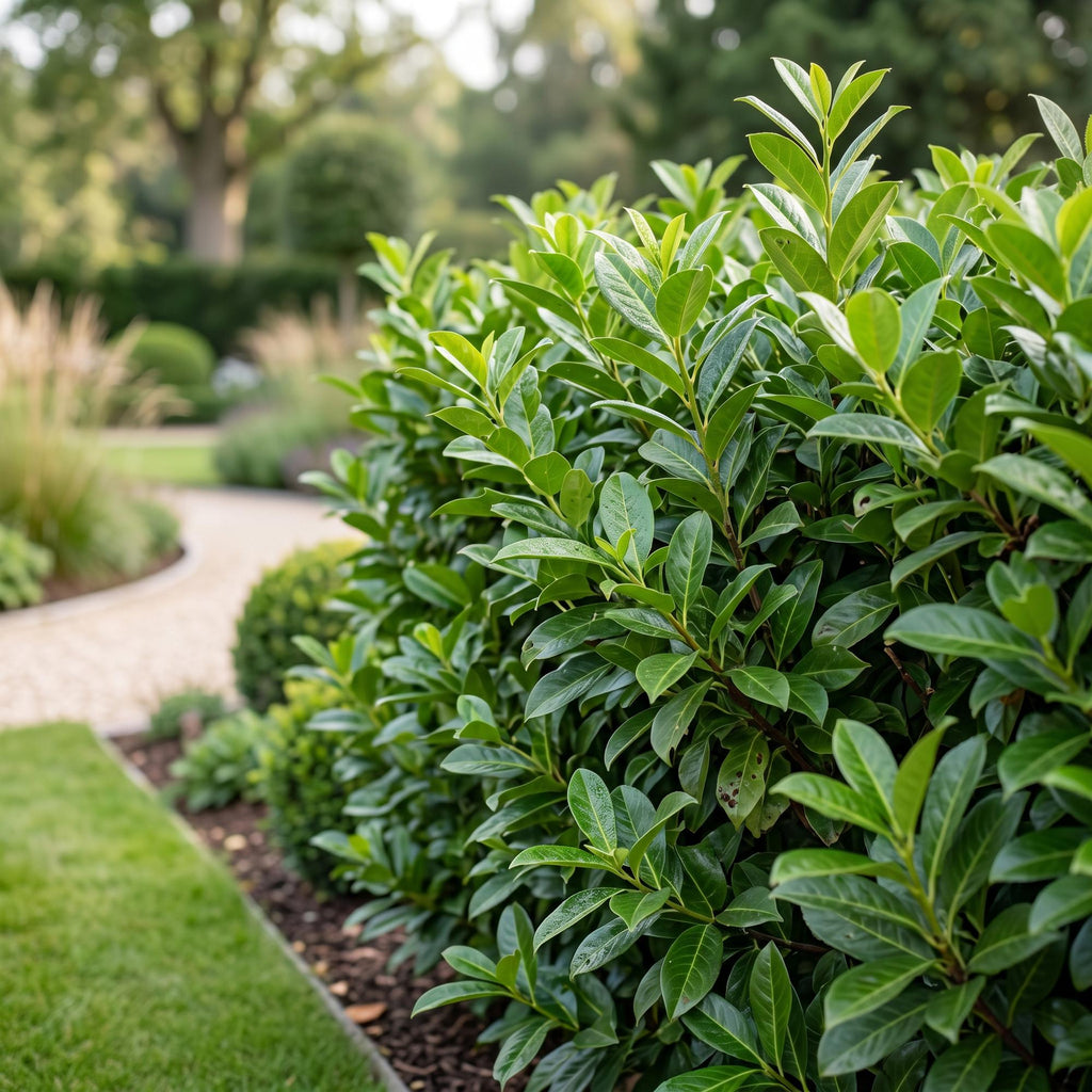 16x Prunus laur. Novita - Laurierkers - Haagplanten - Groenblijvend - Groen - Pot 9cm - Hoogte 25-35cm