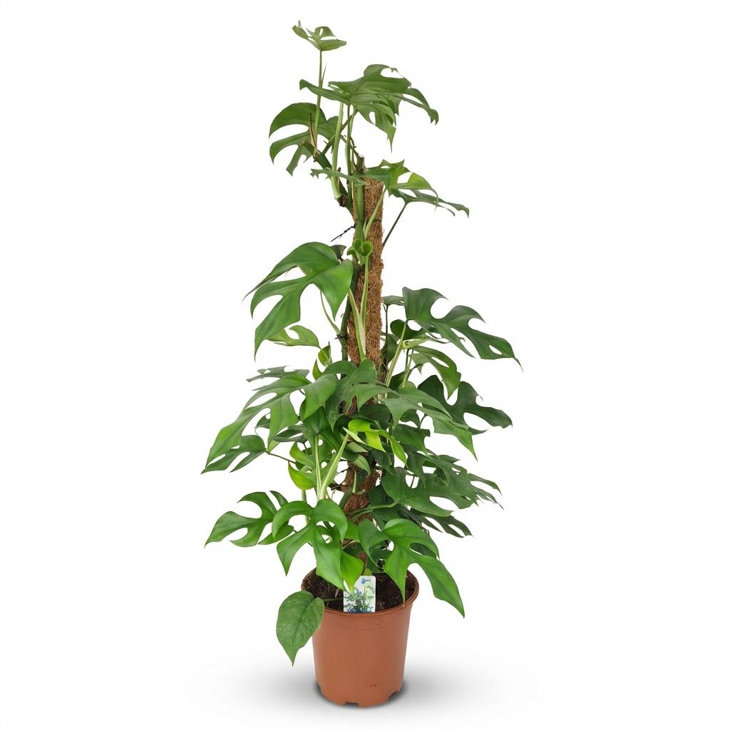 Kamerplant - Mini Gatenplant - Monstera Minima Mosstok - Groen - Weinig onderhoud - 1 Plant - Pot 19cm - Hoogte 90cm