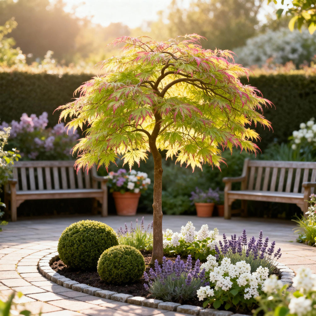 Tuinplant - Acer palmatum Little Princess - Groen - 1 Plant - Bladverliezend - Weinig Onderhoud - Pot 12cm Hoogte 35cm