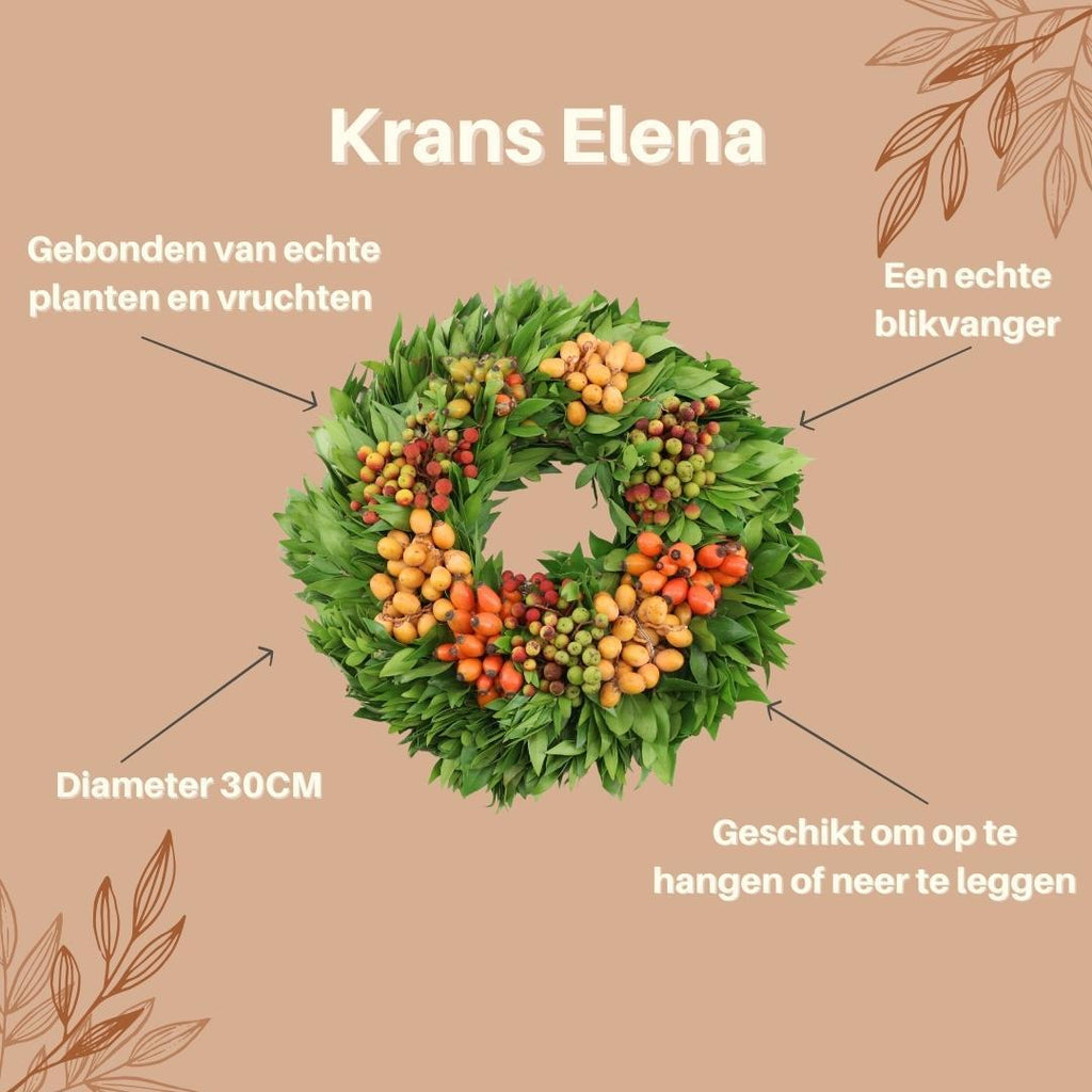Echte krans Elena | Ø diameter 30 cm