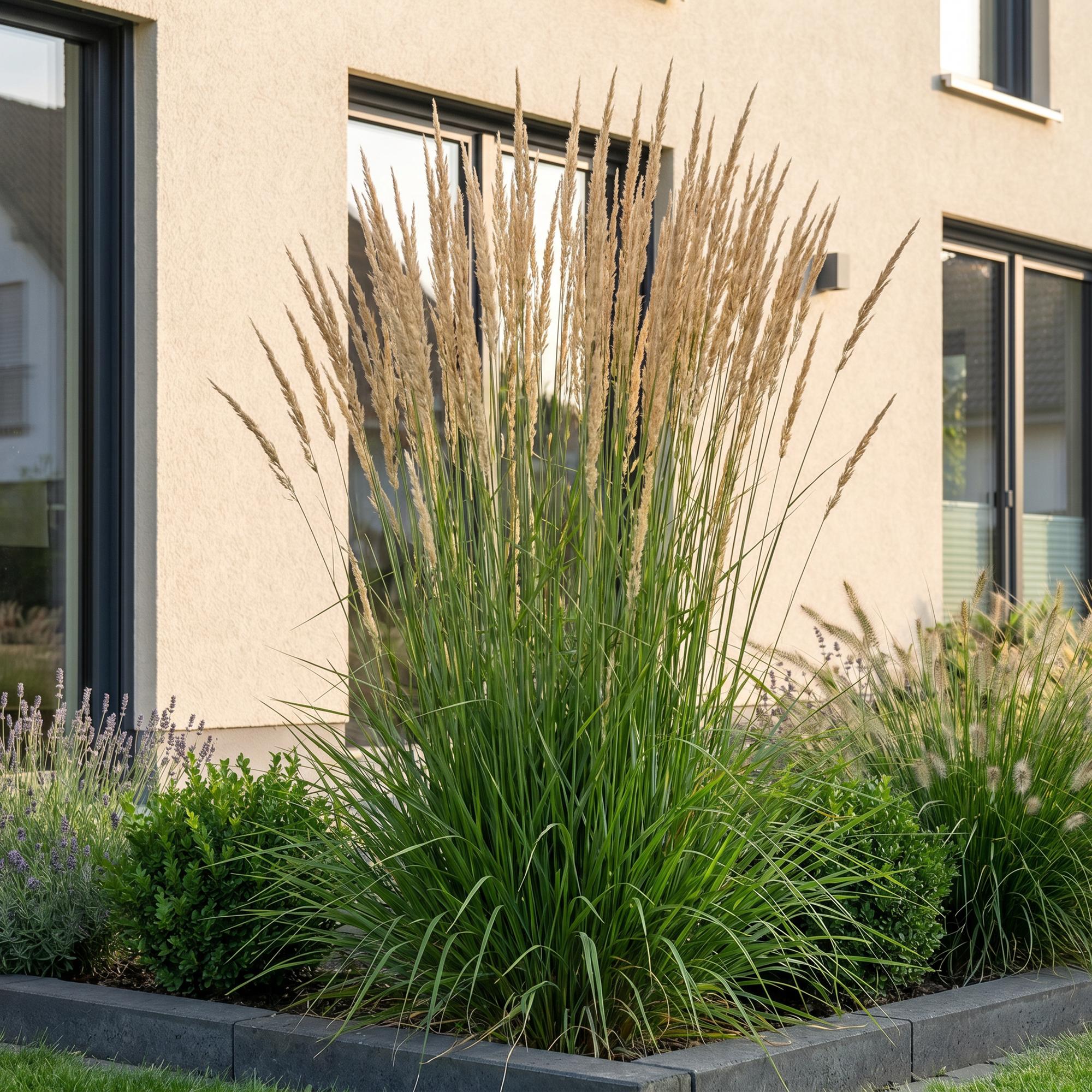 Grassen - Calamagrostis Karl Foerster - Struisriet - Met Pluim - Groen - 24 Planten - Pot 11cm - Hoogte 15-25cm