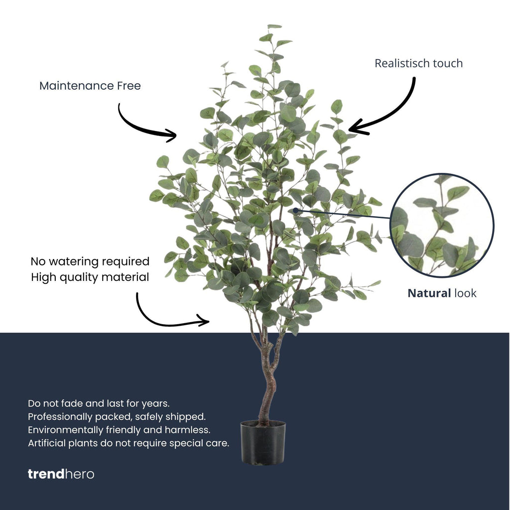 Eucalyptus kunstboom - 140 cm - Kunstplant