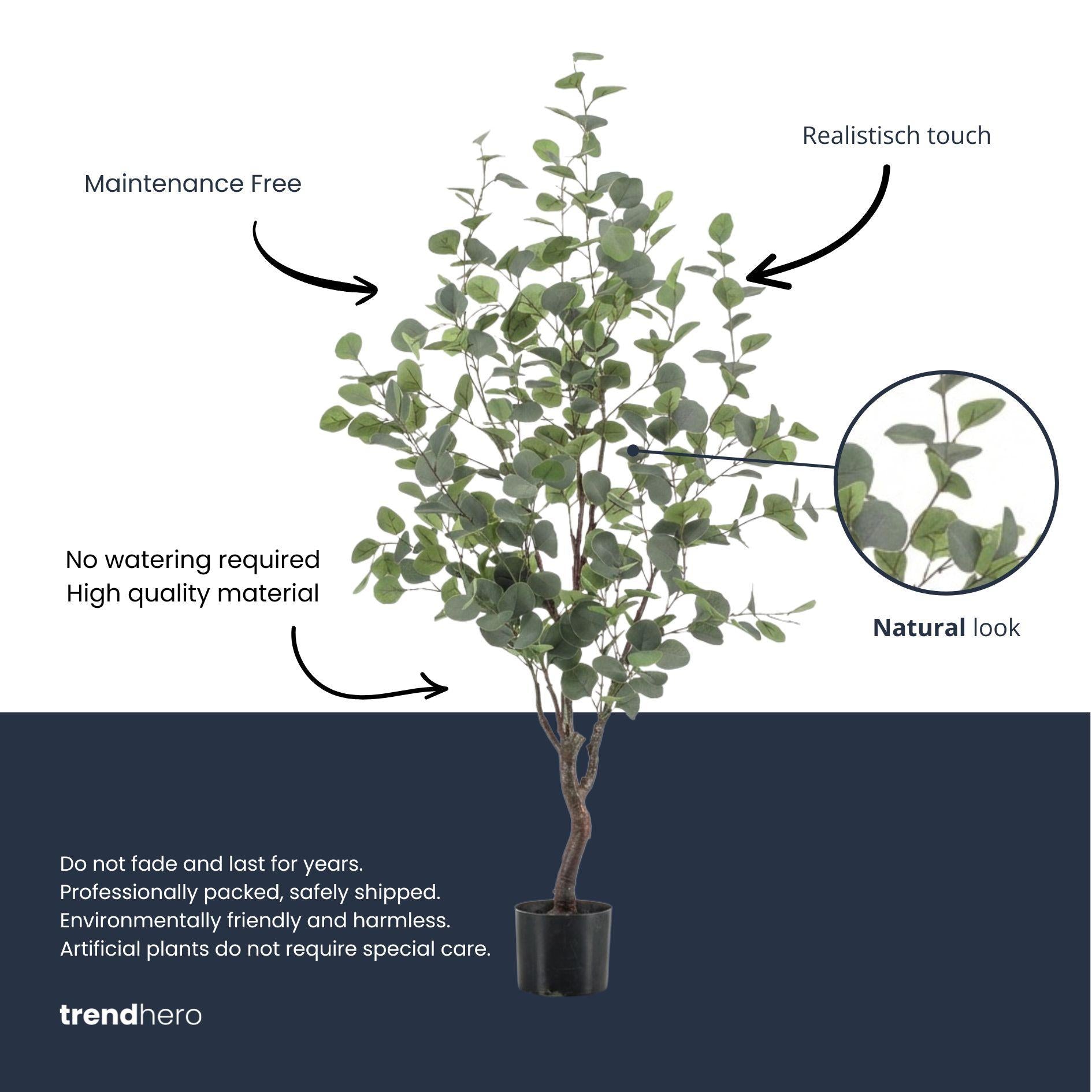 Eucalyptus kunstboom - 140 cm - Kunstplant