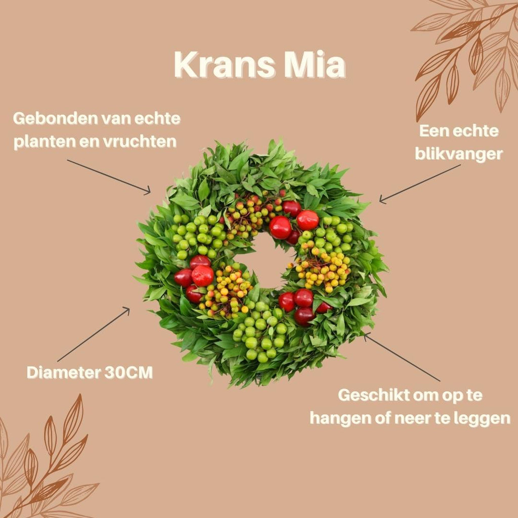 Echte krans Mia | Ø diameter 30 cm