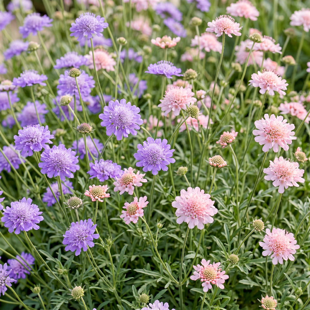 Vasteplant - Scabiosa Duo - Duifkruid - Bijen en Vlinderlokkers - Paars - Roze - 12 Planten - Pot 11cm - Hoogte 15-25cm