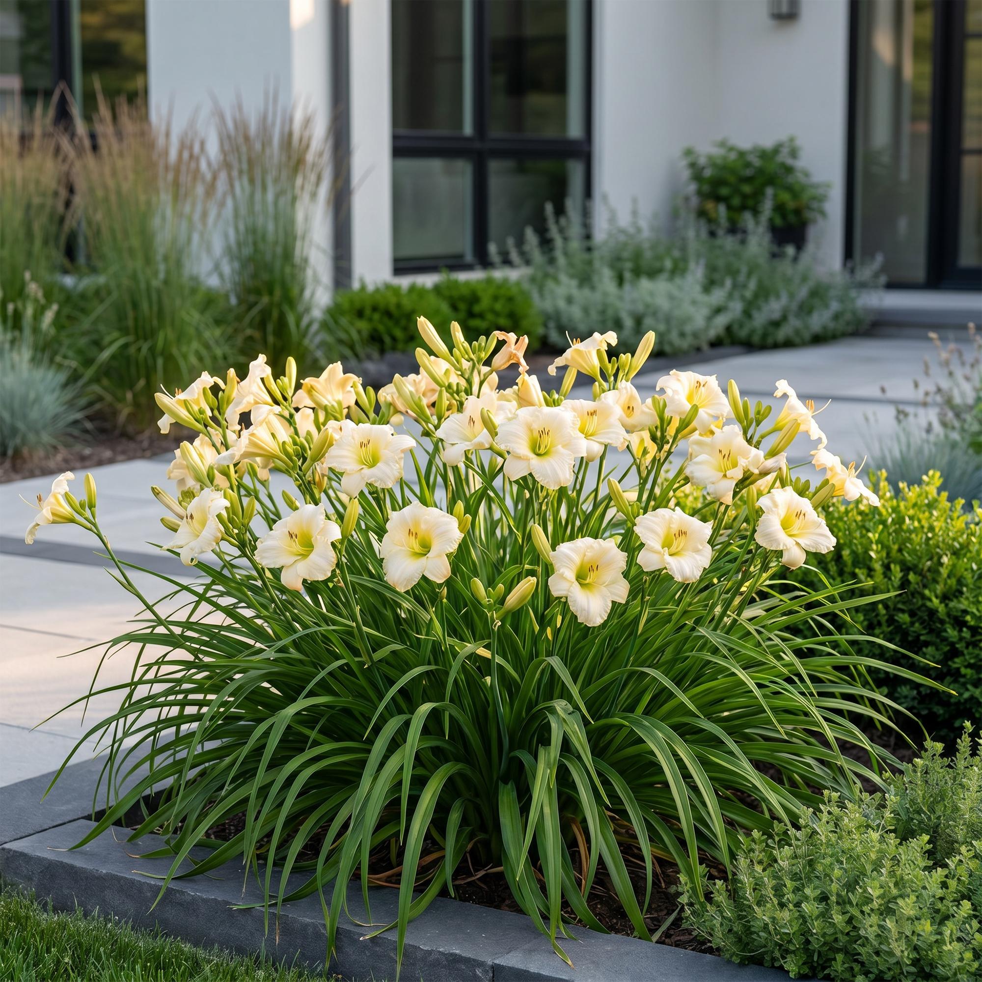 Vasteplant - Hemerocallis Arctic Snow - Daglelie - Bijen en Vlinderlokkers - Creme - 24 Planten - Pot 11cm - Hoogte 15-25cm