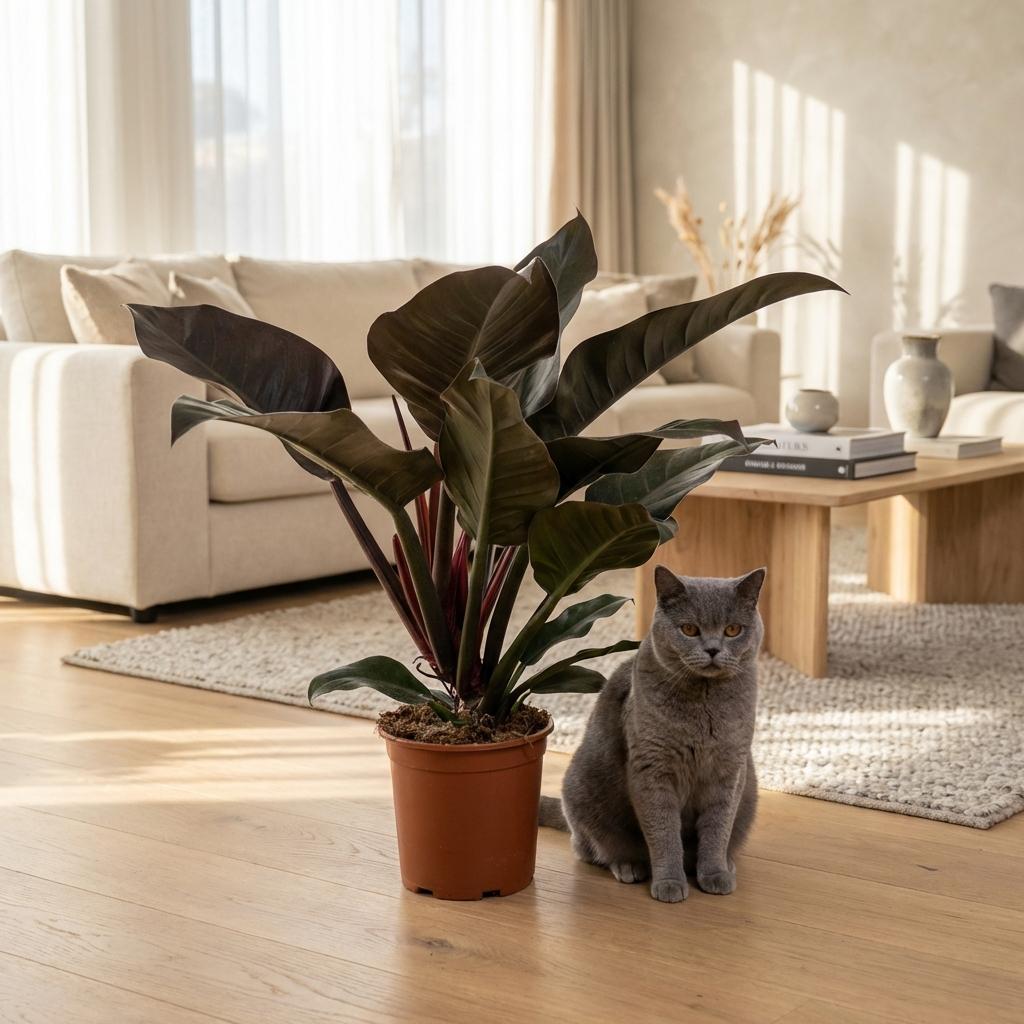 Kamerplant - Philodendron - Philodendron Imperial Red - Rood - Weinig onderhoud - 1 Plant - Pot 19cm - Hoogte 60cm