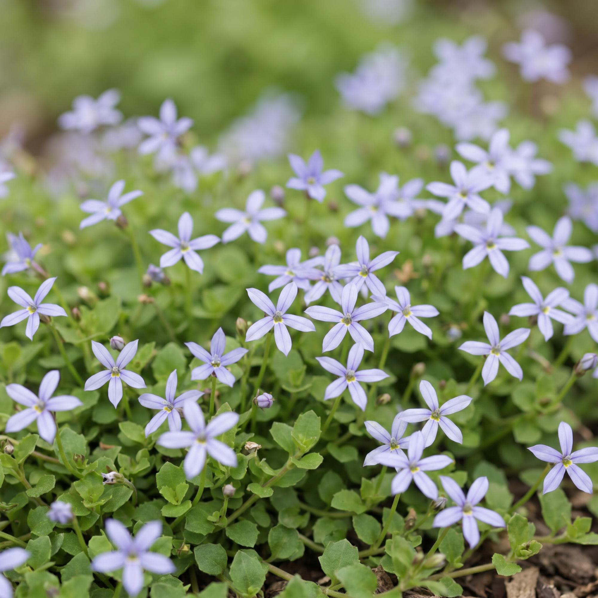 Vasteplant - Isotoma fluviatilis - Sterrenbloem - Rotsplanten - Licht Blauw - 6 Planten - Pot 11cm - Hoogte 15-25cm