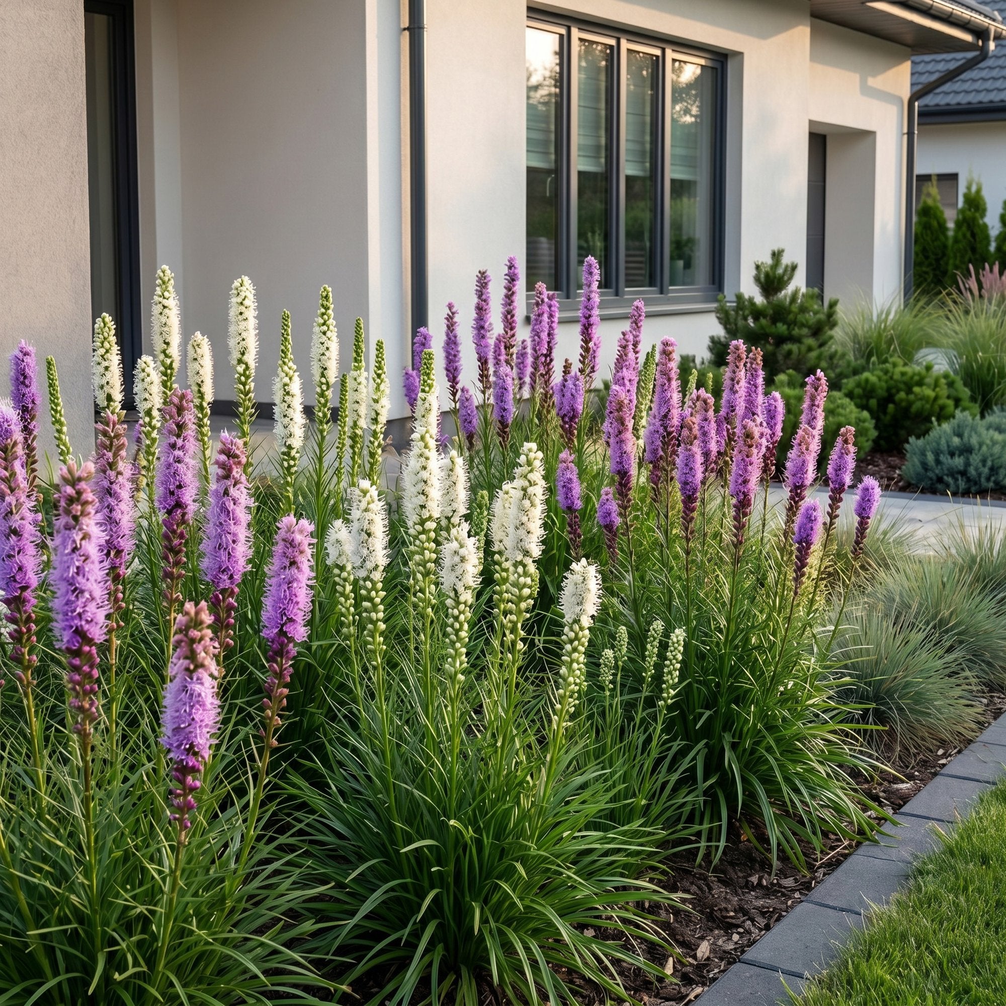 Vasteplant - Liatris Duo - Lampenpoetserplant - Bijen- en vlinderlokkers - Roze - Wit - 24 Planten - Pot 11cm - Hoogte 15-25cm