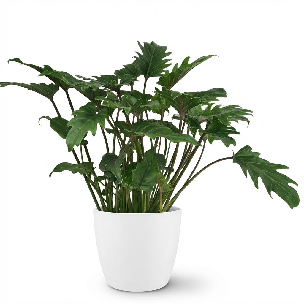 Kamerplant - Philodendron - Philodendron Xanadu - Groen - Weinig onderhoud - 1 Plant - met Potter Wit - Pot 19cm - Hoogte 60cm