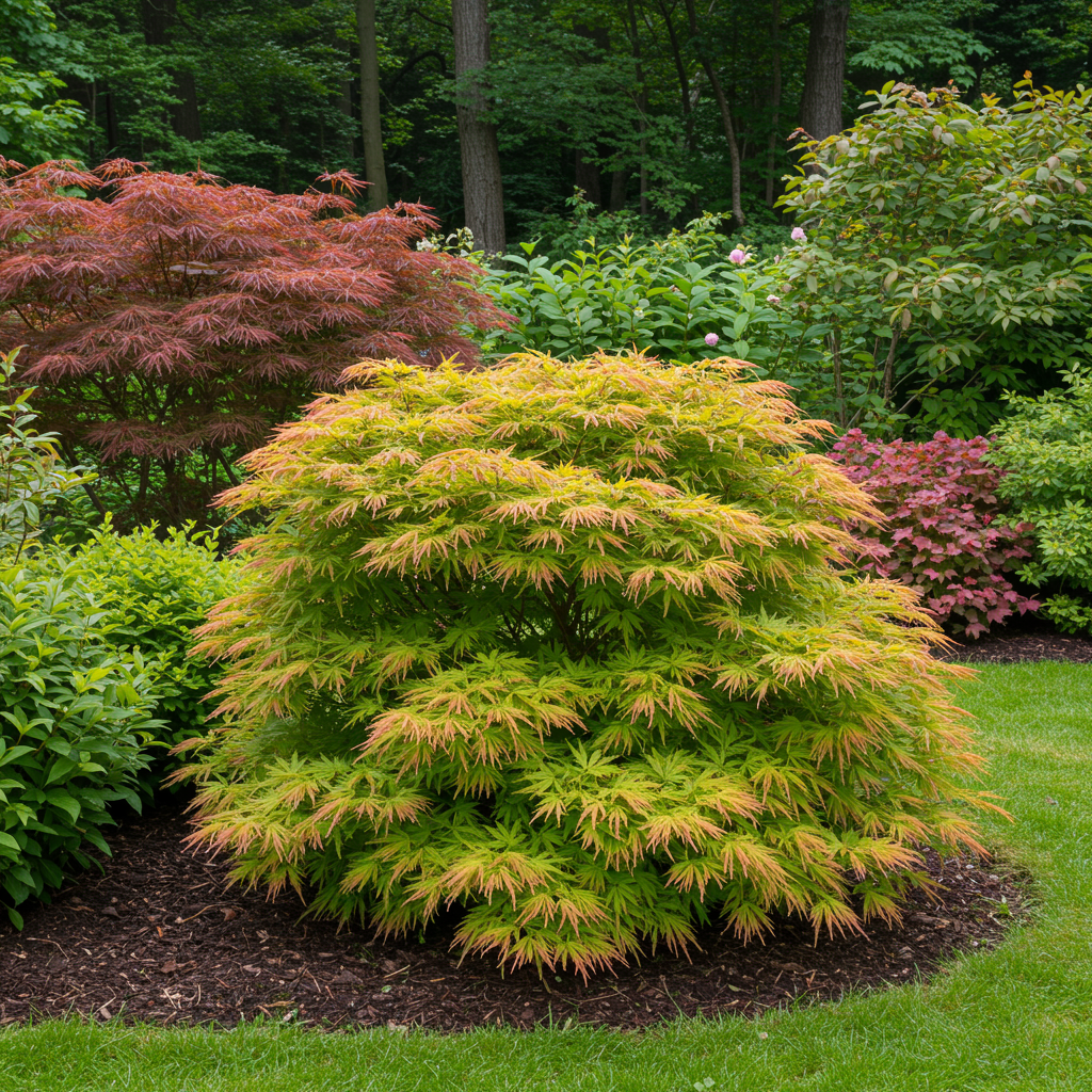 Terrasplant - Japanse Esdoorn - Acer palmatum Methamorphosa - Groen - 1 Plant - Bladverliezend - Pot 19cm Hoogte 70cm