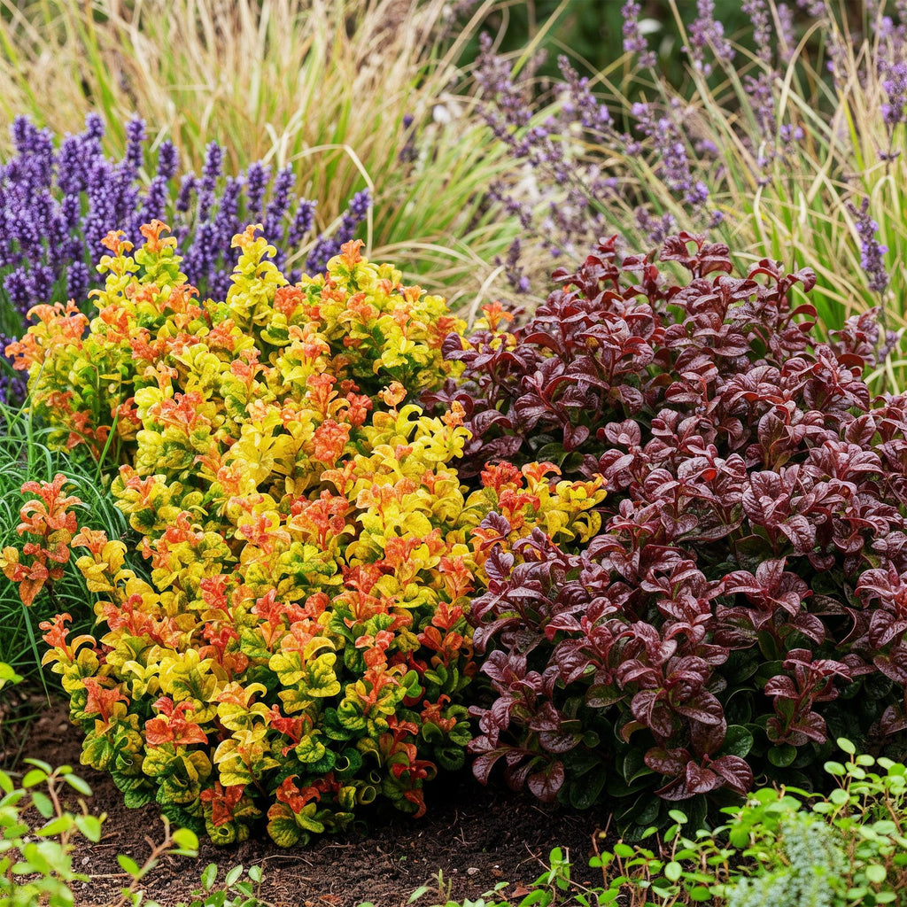 Tuinplant - Leucothoe Curly Duo - Geel & Rood - 2 Planten - Groenblijvend - Weinig Onderhoud - Pot 17cm Hoogte 40cm