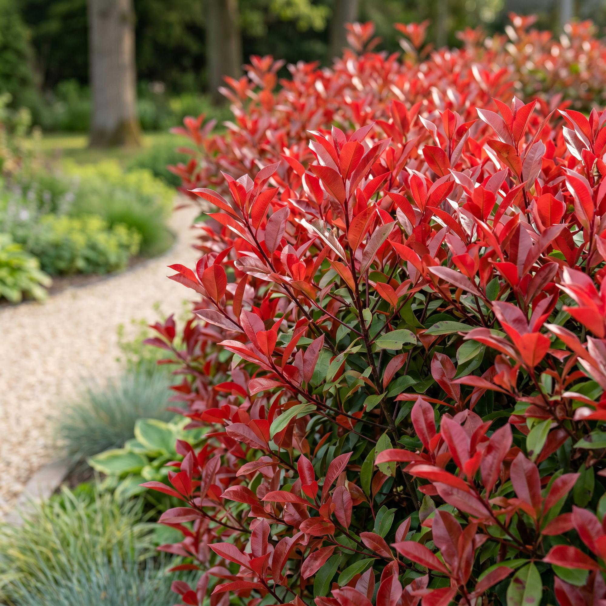 40x Photinia fraseri Red Robin - Glansmispel - Haagplanten - Groenblijvend - Rood - Pot 9cm - Hoogte 25-35cm