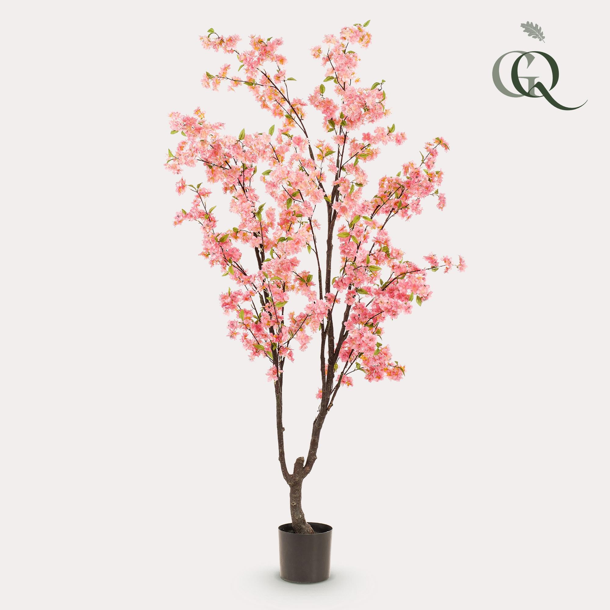 Kunstplant - Prunus - Kersenbloesem - Roze - 210cm