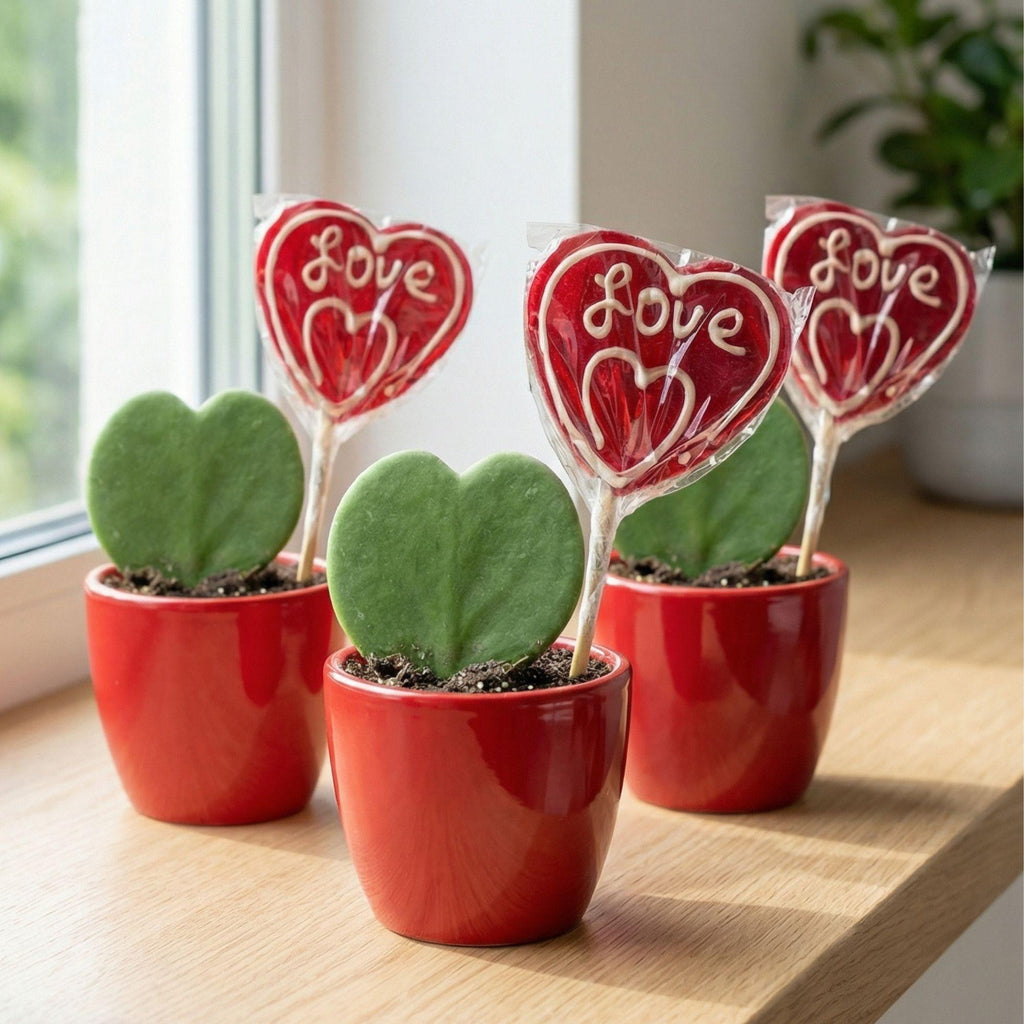 Sweetheart Plant Set - Groene Mini Gift - Pot & Plant Set - Rood