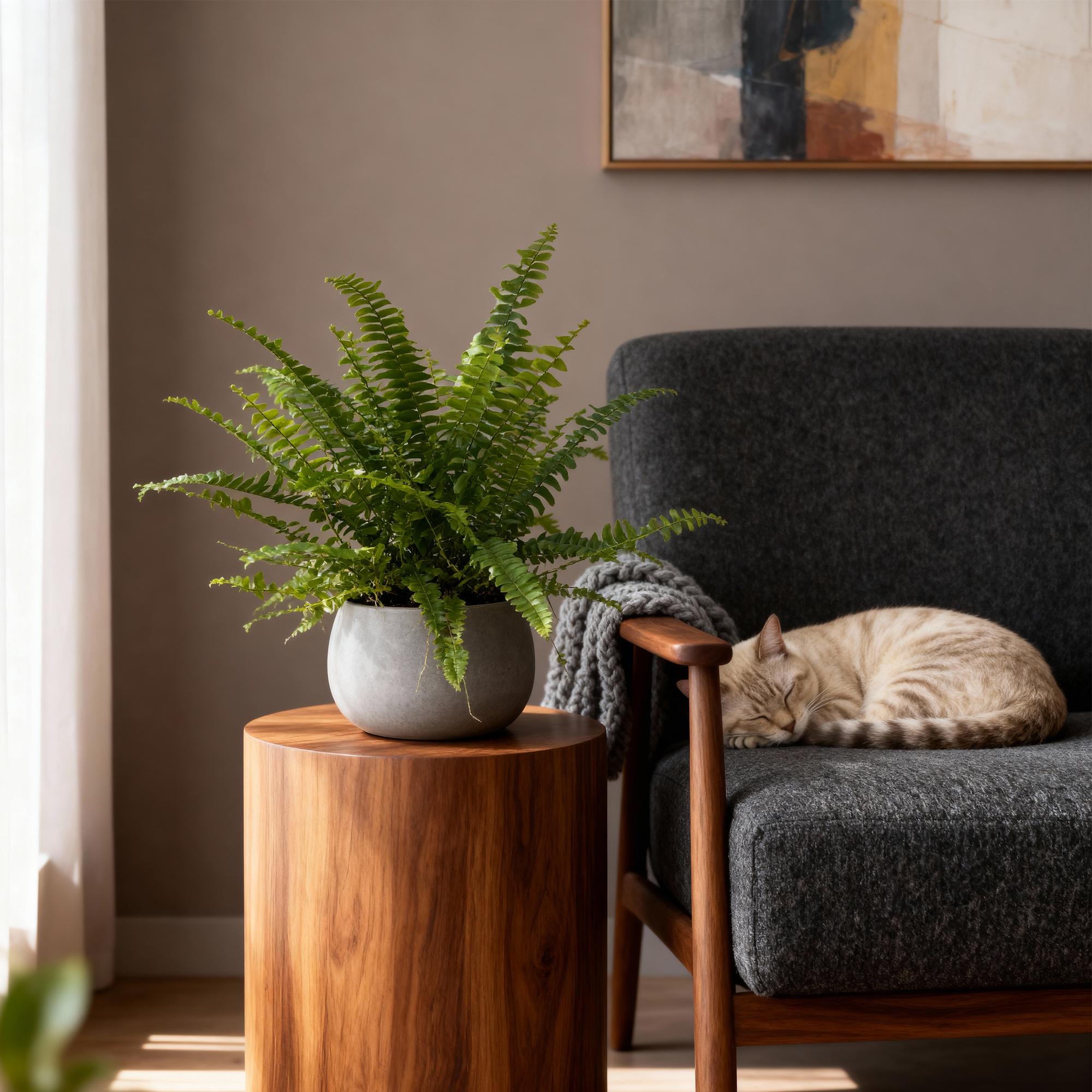 Kamerplant - Nephrolepsis exaltata Green Lady - Varen - Huisdiervriendelijk - Groen - 2 Planten - Pot 12cm - Hoogte 28-30cm