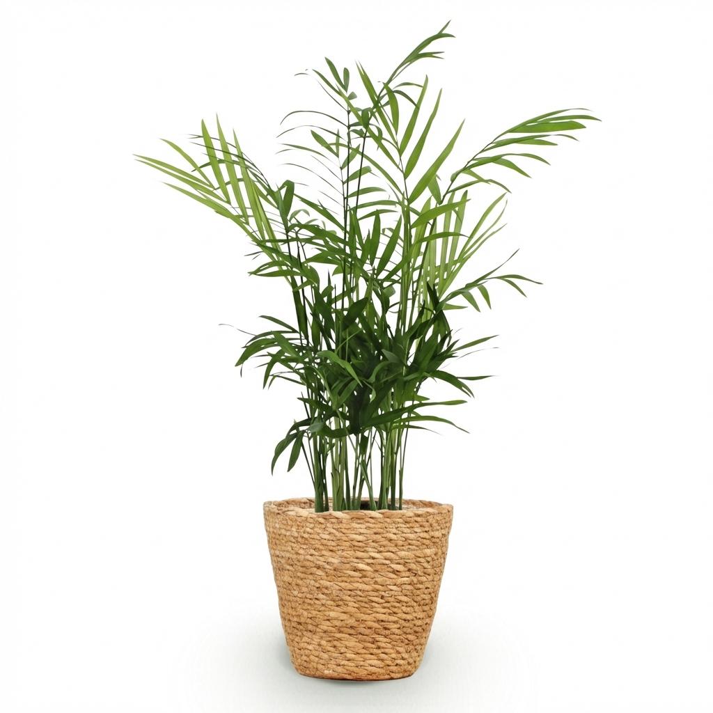 Kamerplant - Chamaedorea elegans - Goudpalm - Huisdiervriendelijke Plant - Groen - 1 Plant - met Mand - Pot 12cm - Hoogte 15cm