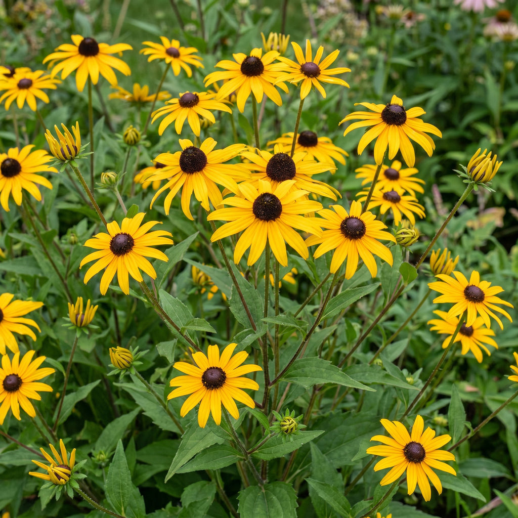 Vasteplant - Rudbeckia fulg. Goldsturm - Gele zonnehoed - Bijen- en vlinderlokkers - Geel - 24 Planten - Pot 11cm - Hoogte 15-25cm