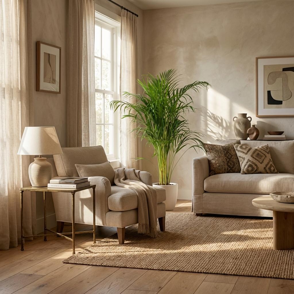 Areca Palm (Dypsis) met Potter wit - 100cm - Ø21