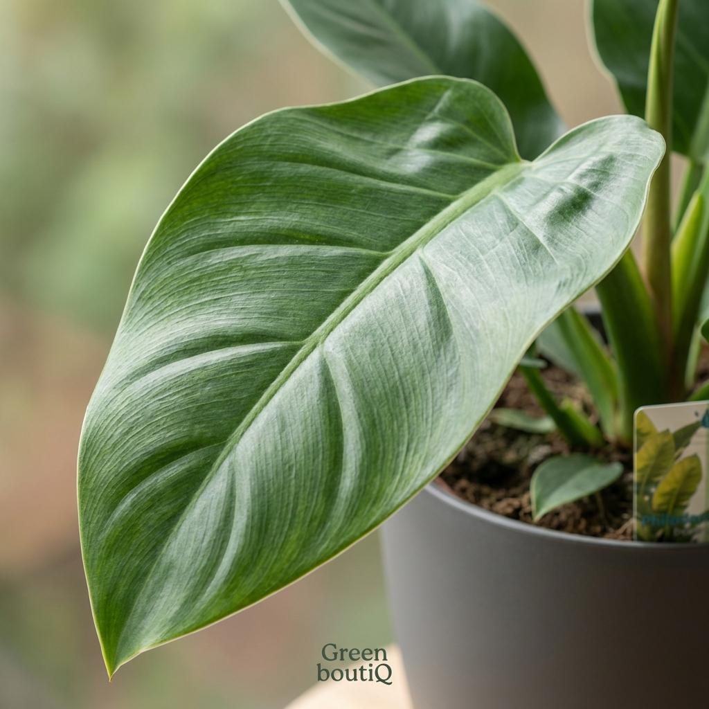Kamerplant - Philodendron - Philodendron Imperial Green - Groen - Weinig onderhoud - 1 Plant - met Potter Grijs - Pot 19cm - Hoogte 65cm