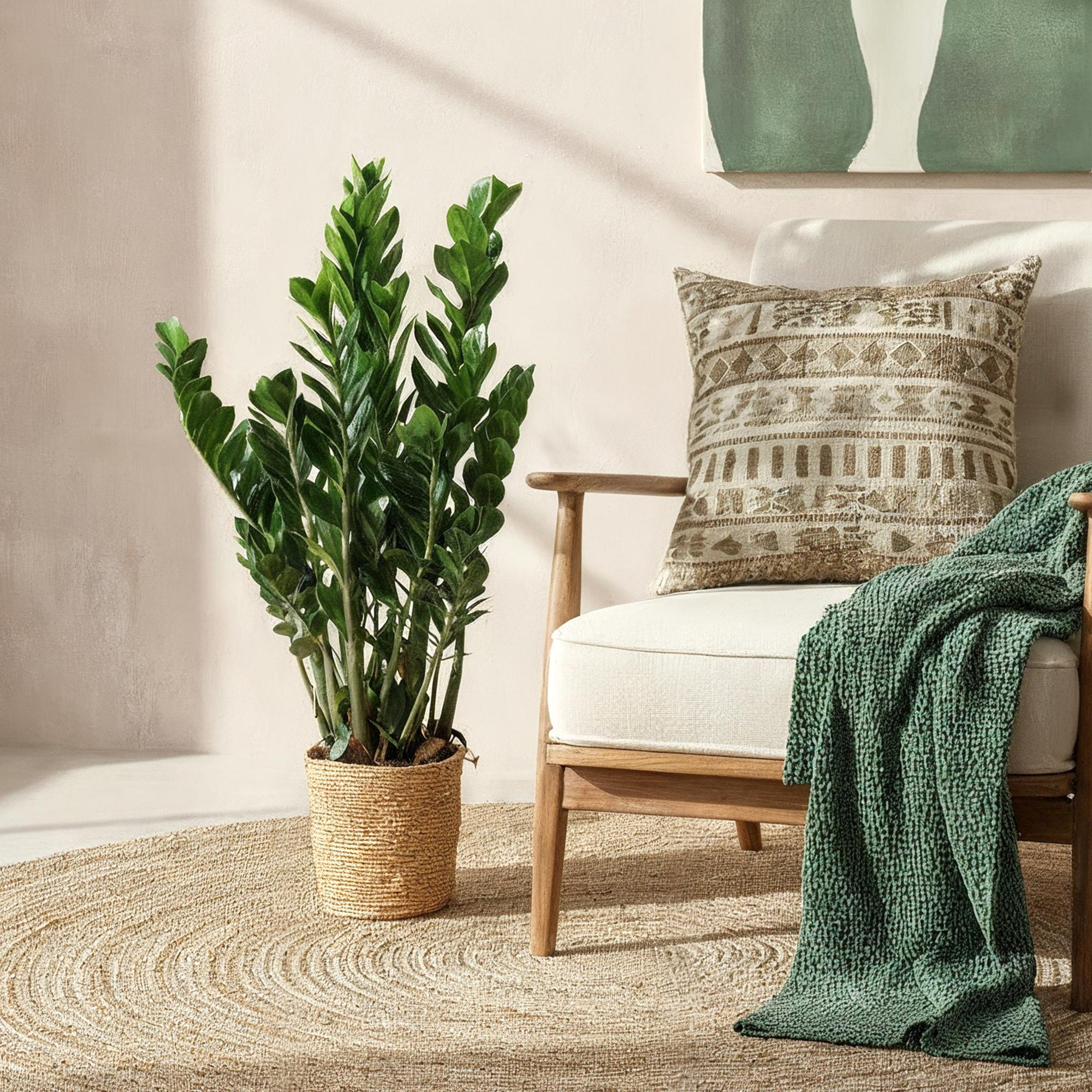 Green is... Kamerplanten - Zamioculcas - ZZ-plant - Weinig onderhoud - Groen - 1 Plant - Pot 21cm - Hoogte 80-90cm