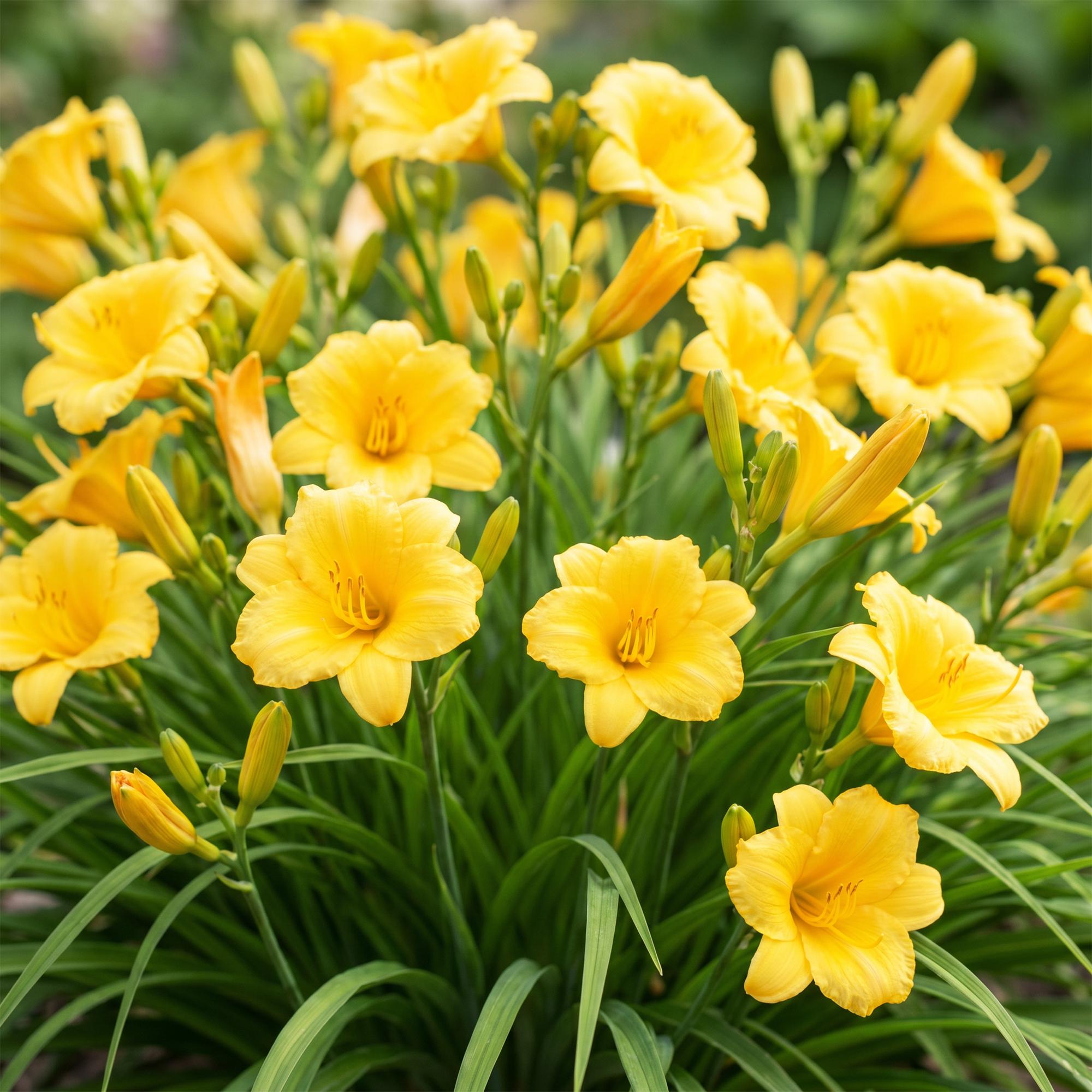 Vasteplant - Hemerocallis Stella d'Oro - Daglelie - Bijen en Vlinderlokkers - Geel - 6 Planten - Pot 11cm - Hoogte 15-25cm