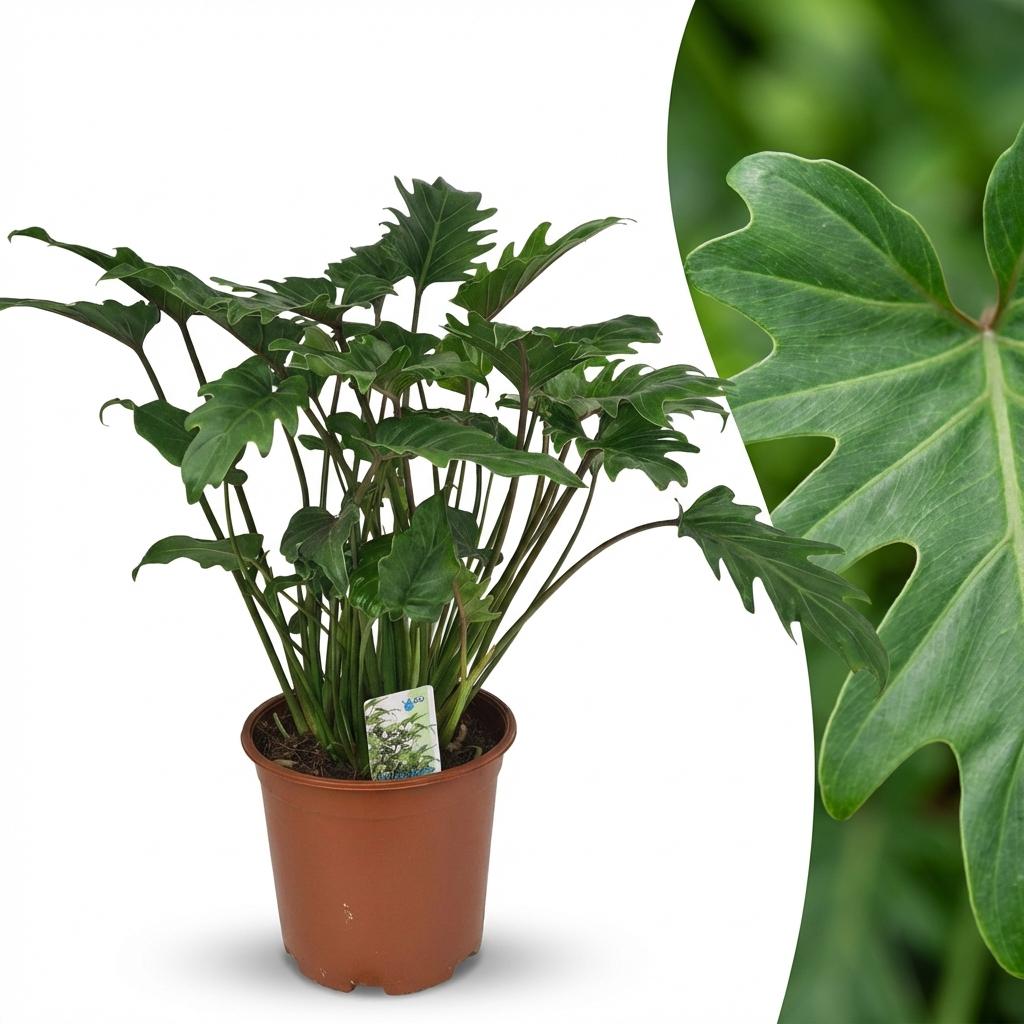 Kamerplant - Philodendron - Philodendron Xanadu - Groen - Weinig onderhoud - 1 Plant - Pot 19cm - Hoogte 60cm