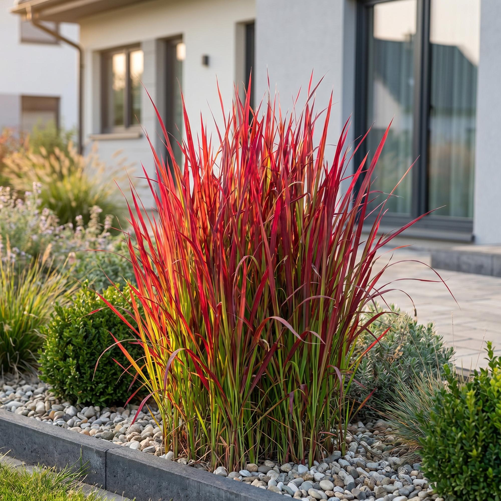 Grassen - Imperata cylindrica Red Baron - Japans bloedgras - Rode uitlopers - Rood - 24 Planten - Pot 11cm - Hoogte 15-25cm