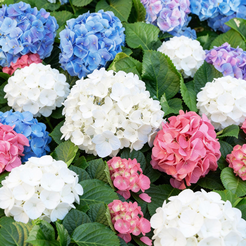 Tuinplant - Hydrangea macrophylla Tricolour - Hortensia - Winterhard - Roze-Blauw-Wit - 3 Planten - Pot 12cm - Hoogte Hoogte 20-30cm