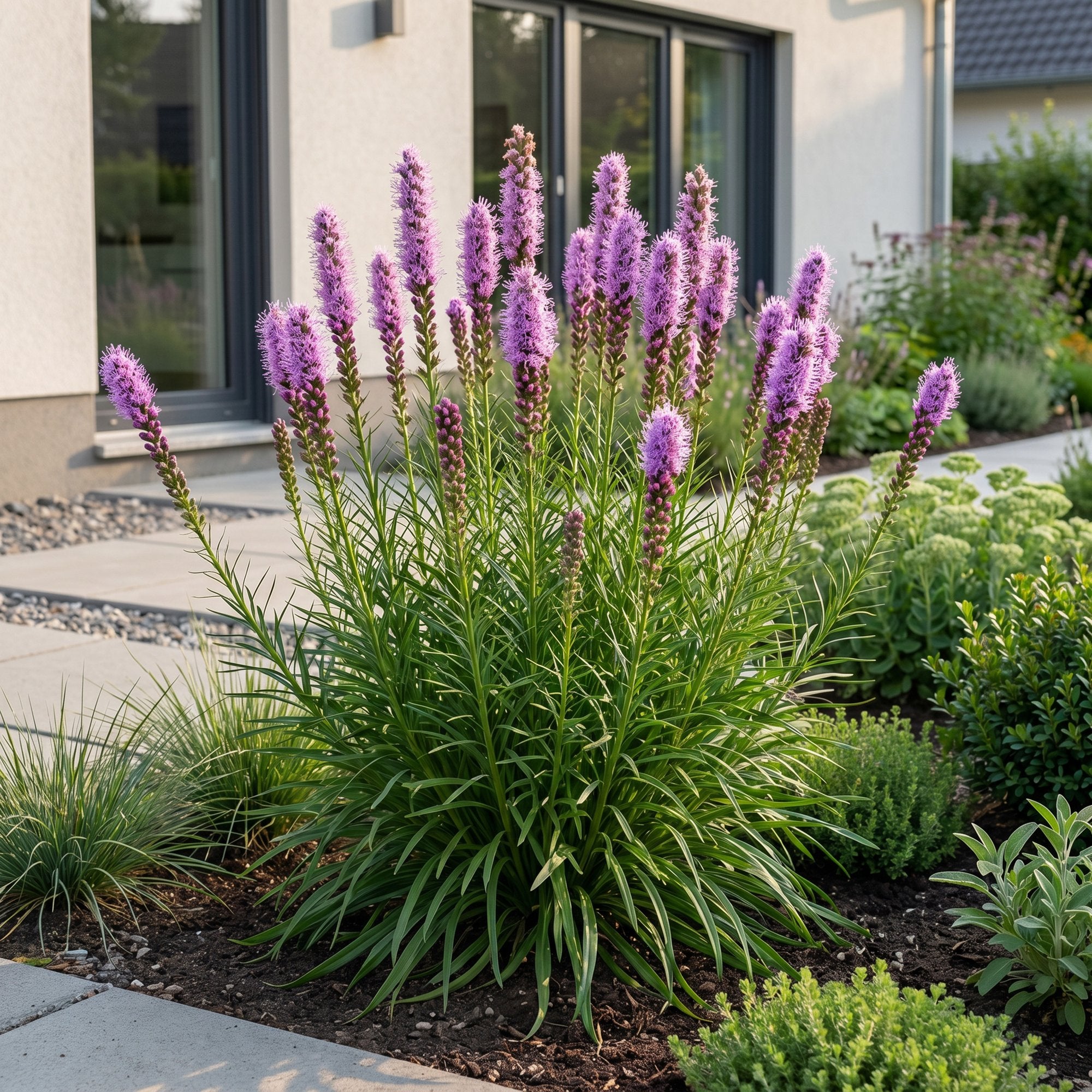 Vasteplant - Liatris spicata - Lampenkruid - Bijen- en vlinderlokkers - Paars - 12 Planten - Pot 11cm - Hoogte 15-25cm