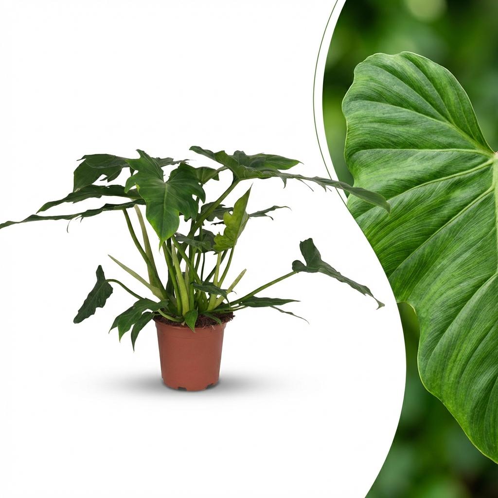 Kamerplant - Philodendron - Philodendron Lacerum - Groen - Weinig onderhoud - 1 Plant - Pot 19cm - Hoogte 65cm