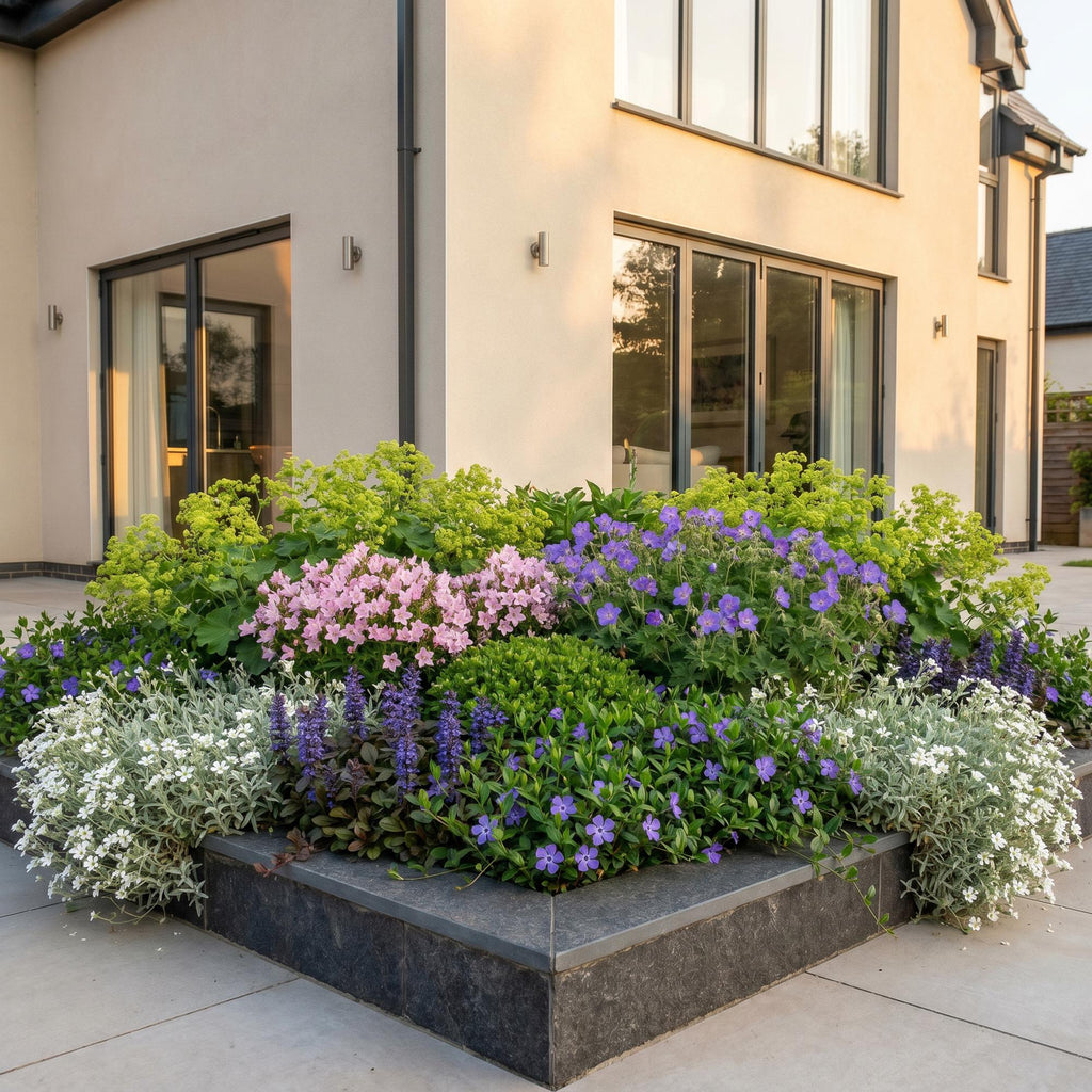 Vasteplant - Borderpakket - Bodembedekend - Diversen - Soorten en kleuren - 6 Planten - Pot 11cm - Hoogte 15-25cm