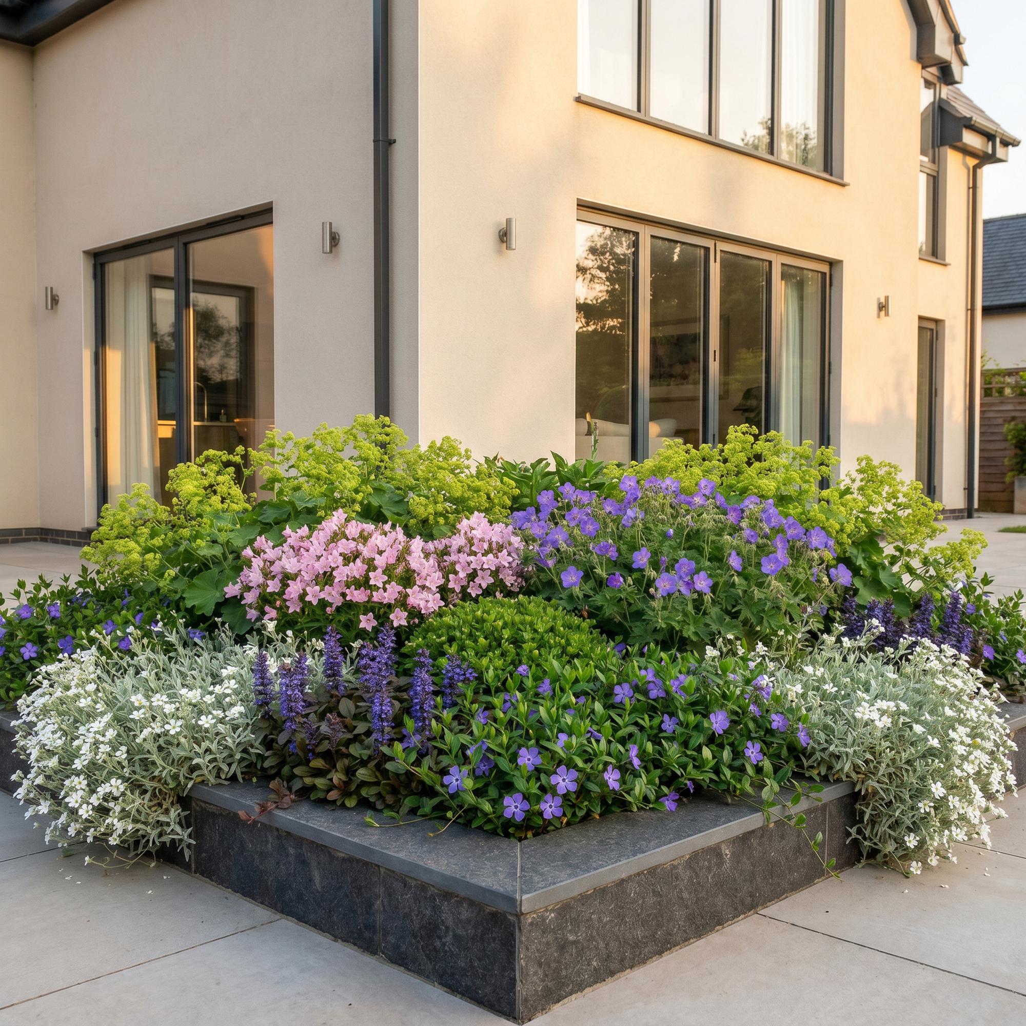 Vasteplant - Borderpakket - Bodembedekend - Diversen - Soorten en kleuren - 6 Planten - Pot 11cm - Hoogte 15-25cm