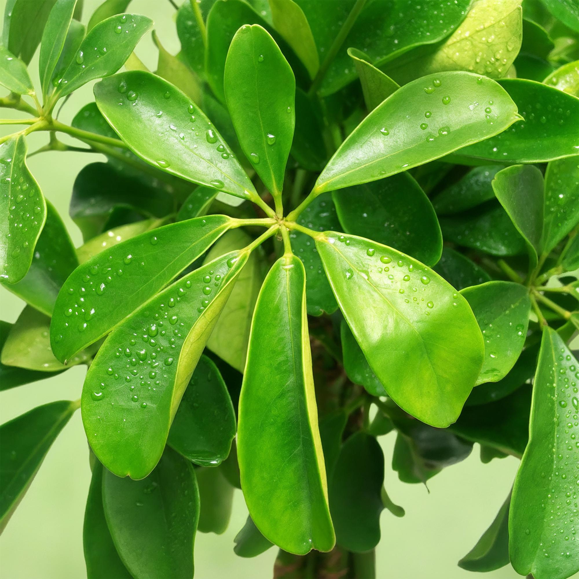 Green is... Kamerplanten - Schefflera Nora - Vingerboom - Weinig onderhoud - met mand - Groen - 1 Plant - Pot 21cm - Hoogte 70-82cm