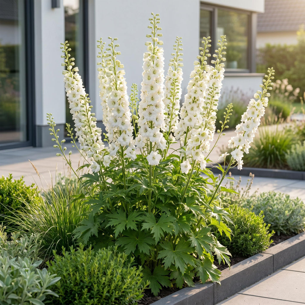 Vasteplant - Delphinium (P) Galahad - Ridderspoor - Bijen en Vlinderlokkers - Wit - 24 Planten - Pot 11cm - Hoogte 15-25cm