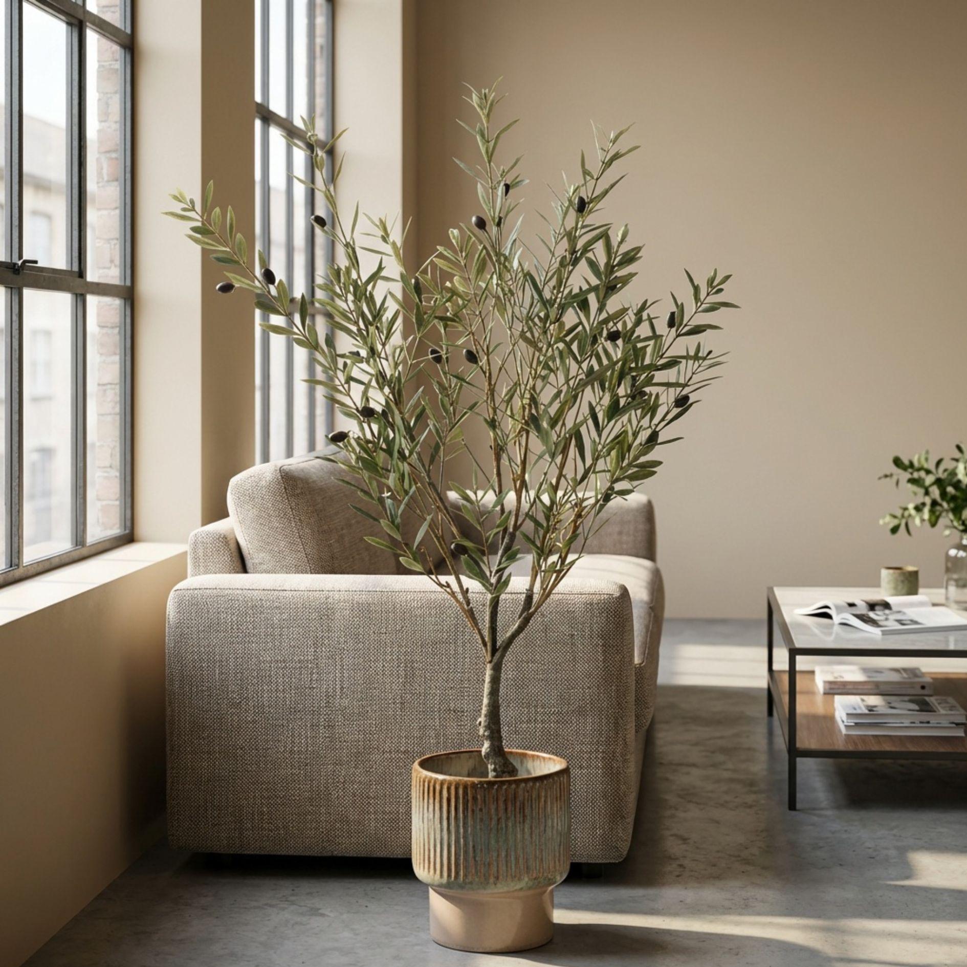 Artificial Olive tree in pot - kunstplant - UV - 90 cm