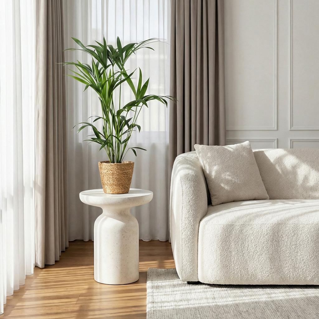 Kamerplant - Howea Forsteriana - Kentia Palm - Weinig Onderhoud - Groen - 1 Plant - met Mand - Pot 19cm - Hoogte 80-85cm