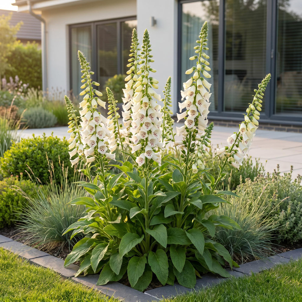 Vasteplant - Digitalis purp. Dalmatian White - Vingerhoedskruid - Schaduw - Wit - 6 Planten - Pot 11cm - Hoogte 15-25cm
