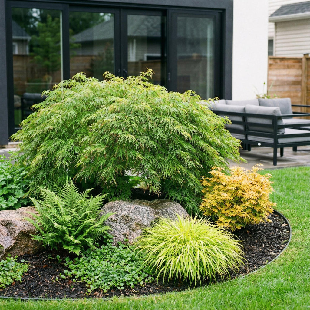 Tuinplant - Acer palmatum Emerald Lace - Japanse Esdoorn - Bladverliezend - Groen - 1 - Pot 26cm - Hoogte 90cm