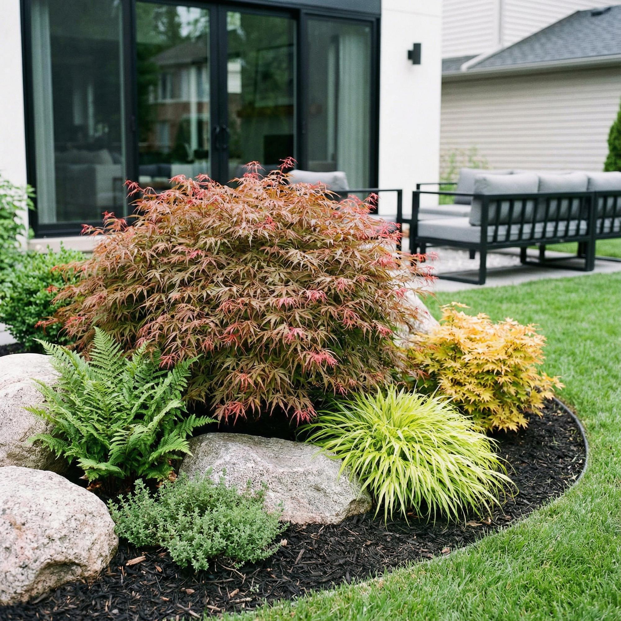 Tuinplant - Acer palmatum Jerre Swarts - Japanse Esdoorn - Bladverliezend - Oranje-Rood - 1 - Pot 26cm - Hoogte 90cm