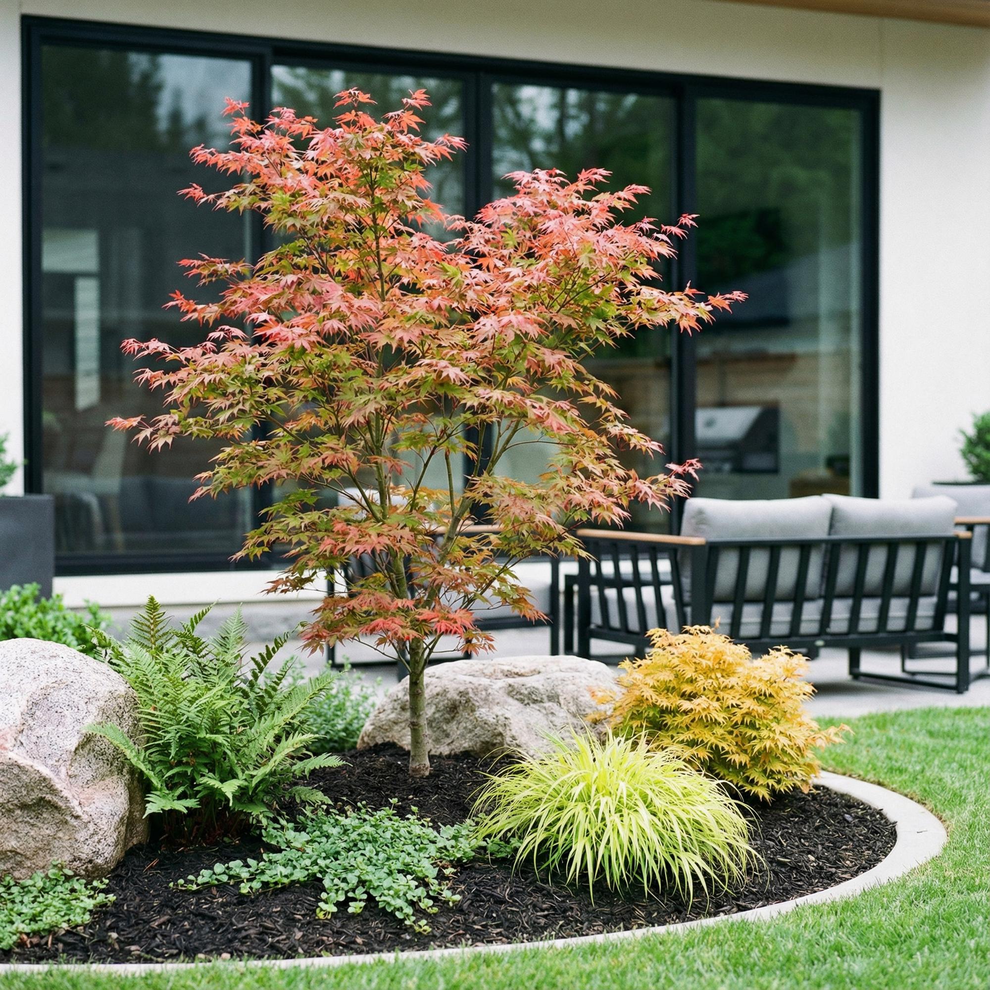 Tuinplant - Acer palmatum Beni Maiko - Japanse Esdoorn - Bladverliezend - Rood - 1 - Pot 26cm - Hoogte 90cm