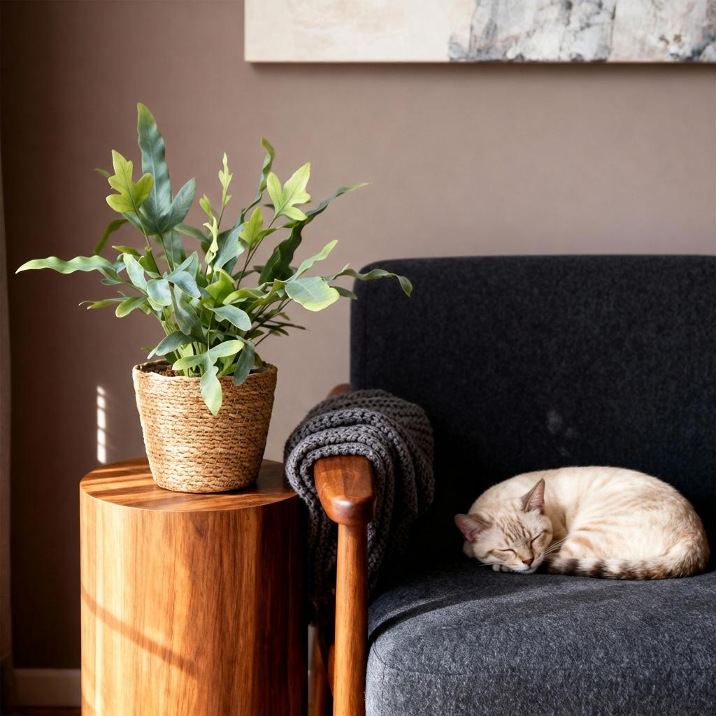 Kamerplant - Phlebodium aureum Blue Star - Blauwe Varen - Huisdiervriendelijke Plant - Blauw - 1 Plant - met Mand - Pot 12cm - Hoogte 25cm