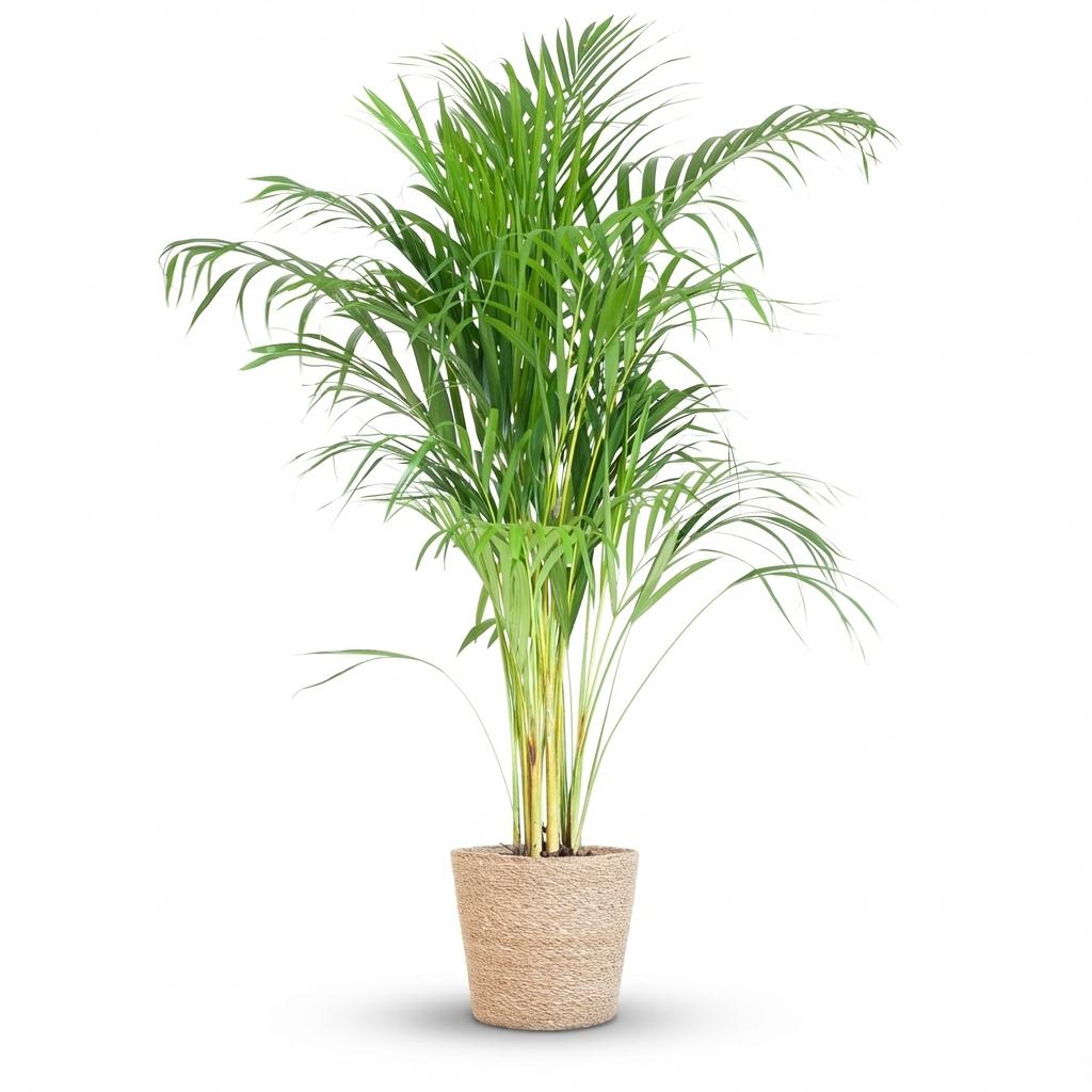 Areca Palm (Dypsis) met Zeegras mand naturel - 100cm - Ø21