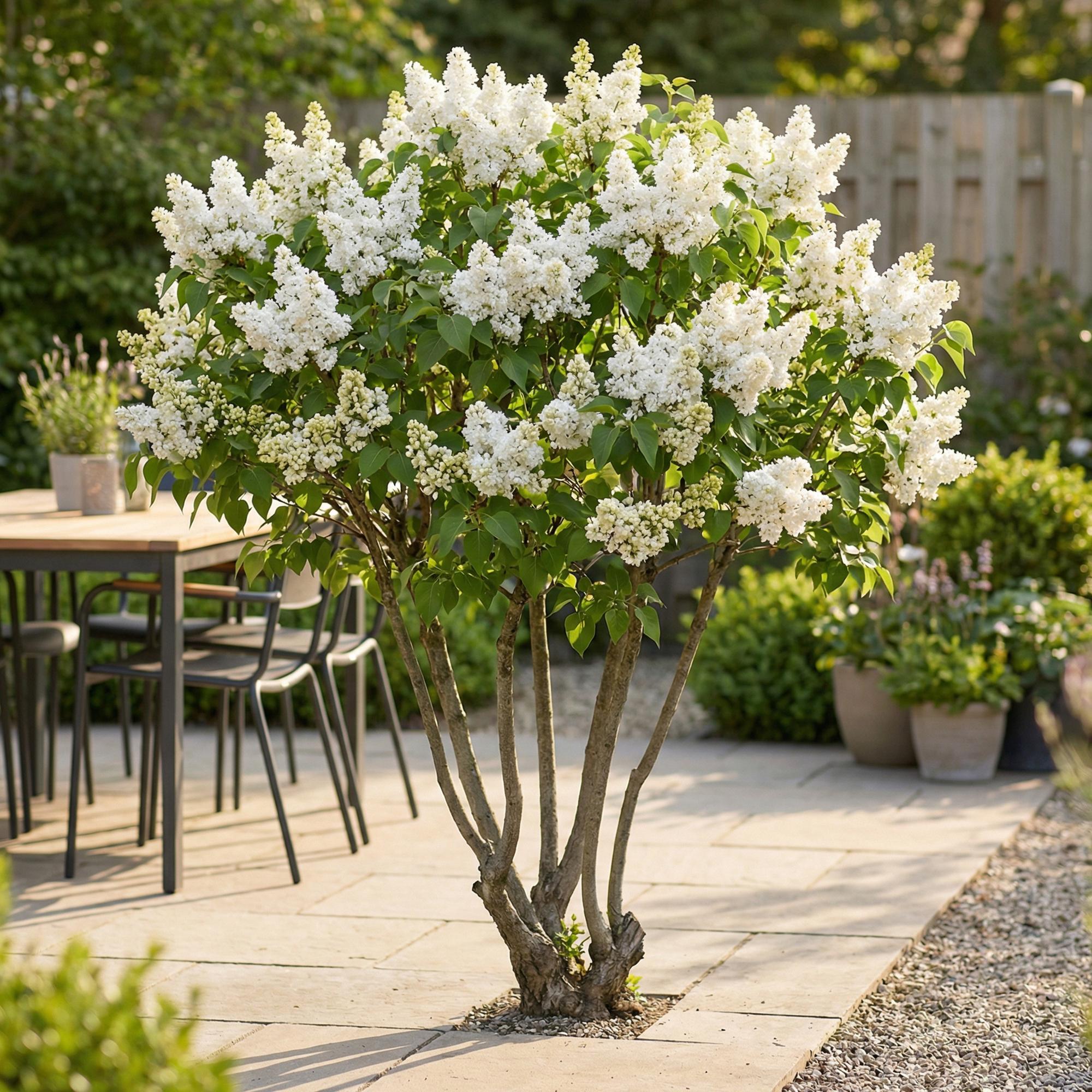 Tuinplant - Syringa vulgaris mme Lemoine - Gewone Sering - Winterhard - Wit - 1 Plant - Pot 17cm - Hoogte 45cm