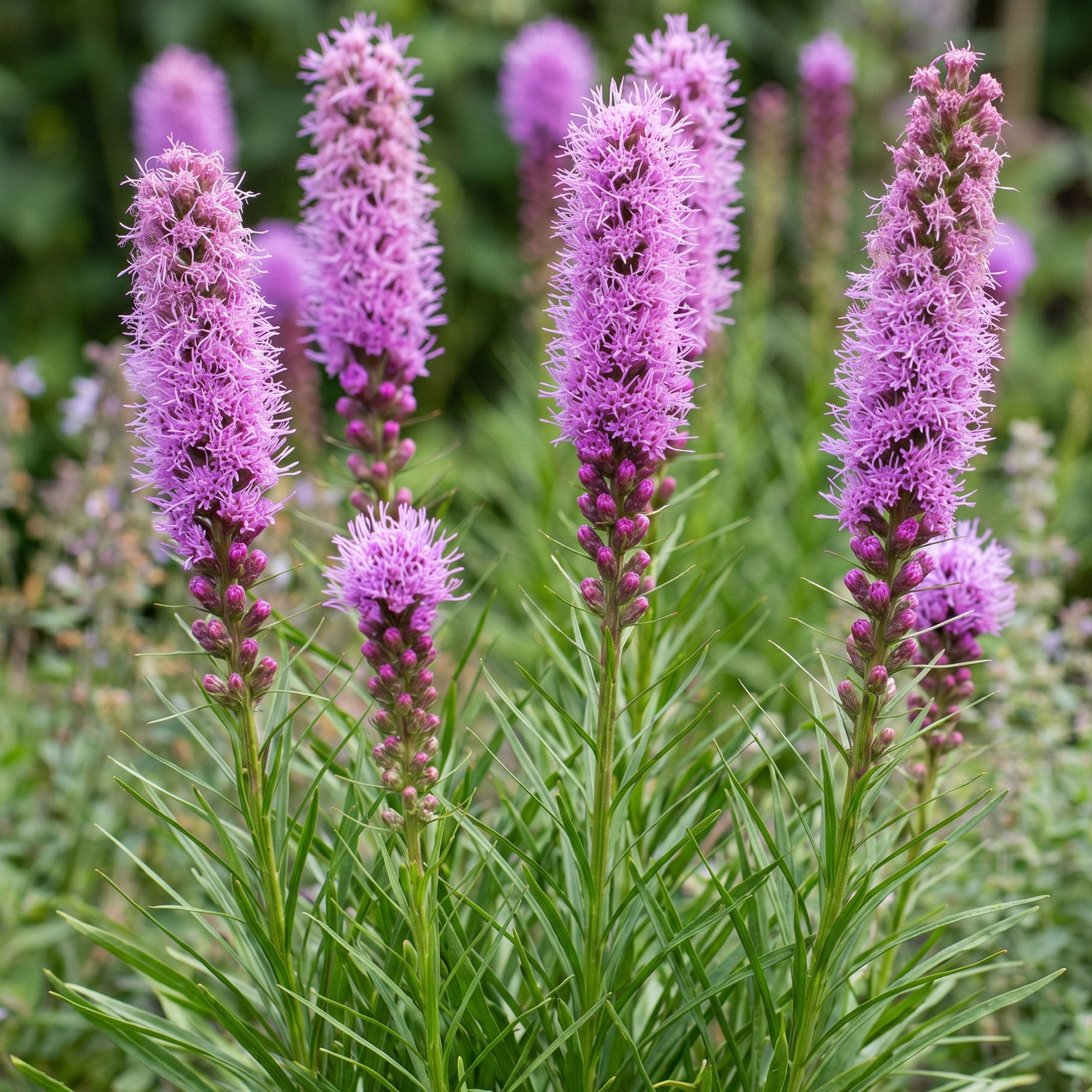 Vasteplant - Liatris spicata - Lampenkruid - Bijen- en vlinderlokkers - Paars - 6 Planten - Pot 11cm - Hoogte 15-25cm