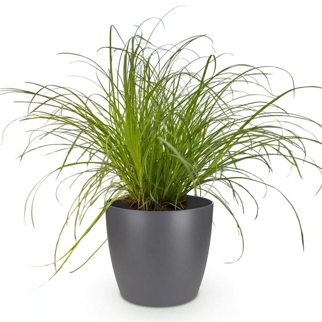 Kamerplant - Cyperus alternifolius Zumula - Kattengras - Huisdiervriendelijke Plant - Groen - 1 Plant - met Potter Grijs - Pot 12cm - Hoogte 20cm